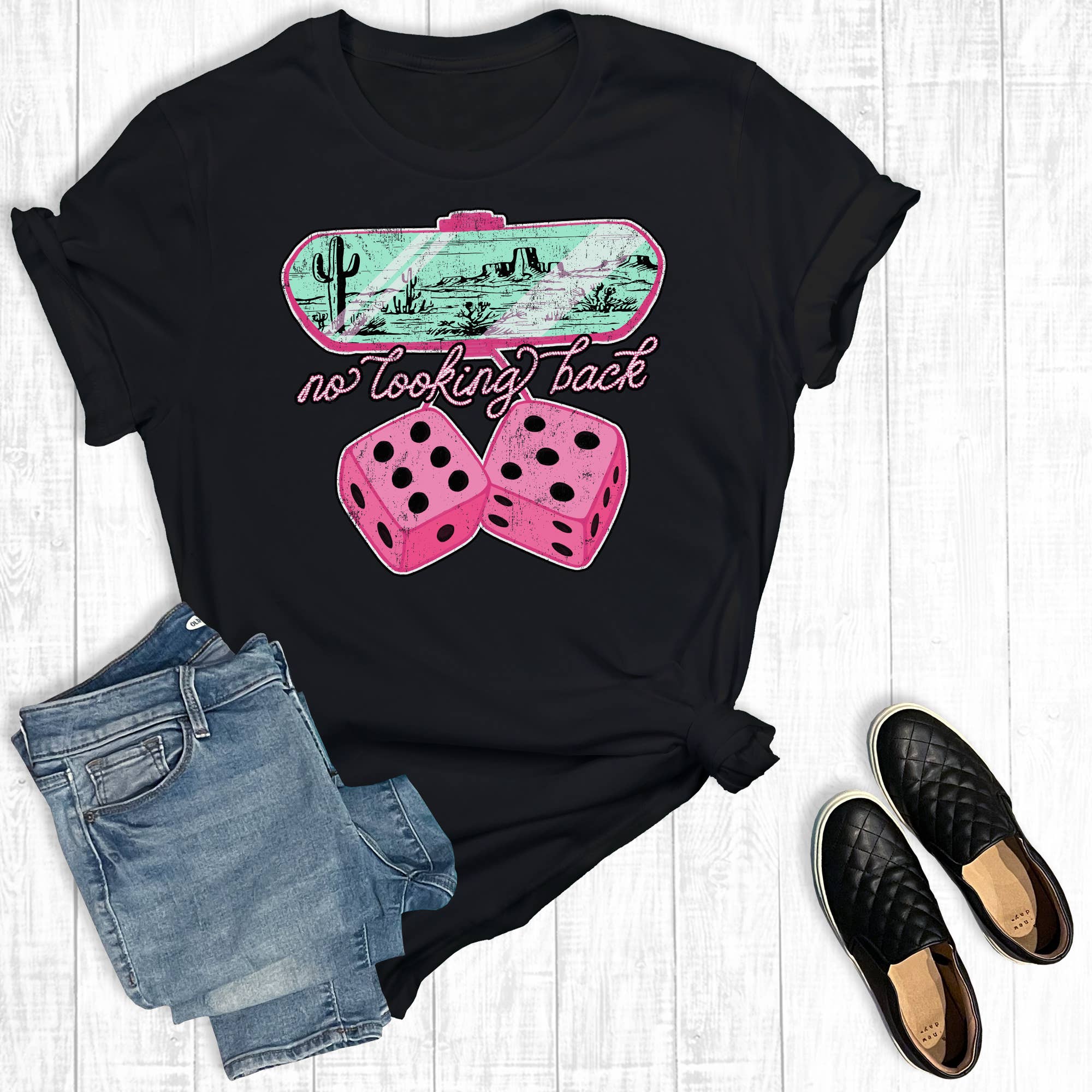 Western No Looking Back Graphic Tee Hoodie, Sweatshirt | PodTeesHub.com