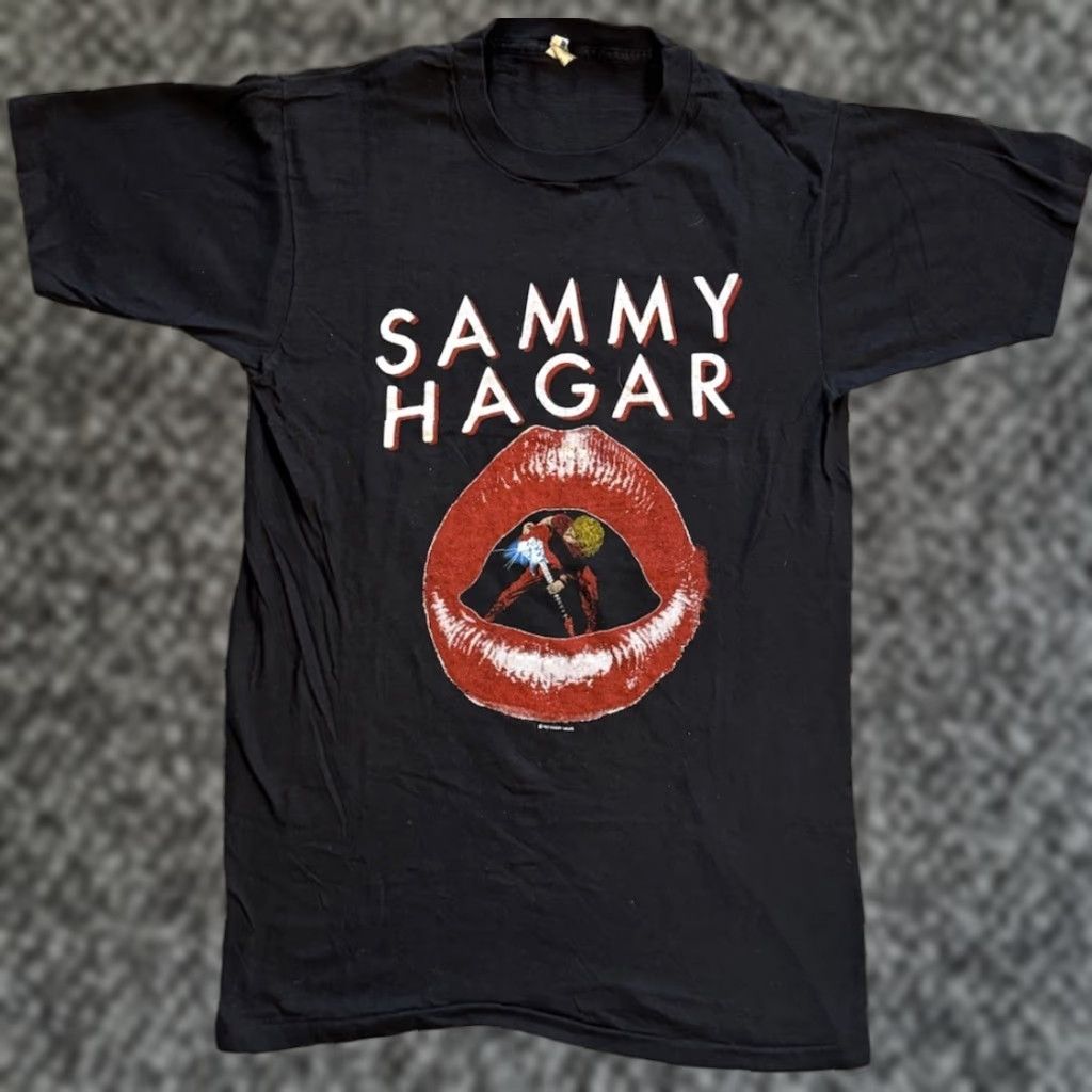 Vintage Sammy Hagar The Red Rocker Tour T Shirt L Black 80s Band Rock Screen Stars Mens Shor Hoodie, Sweatshirt