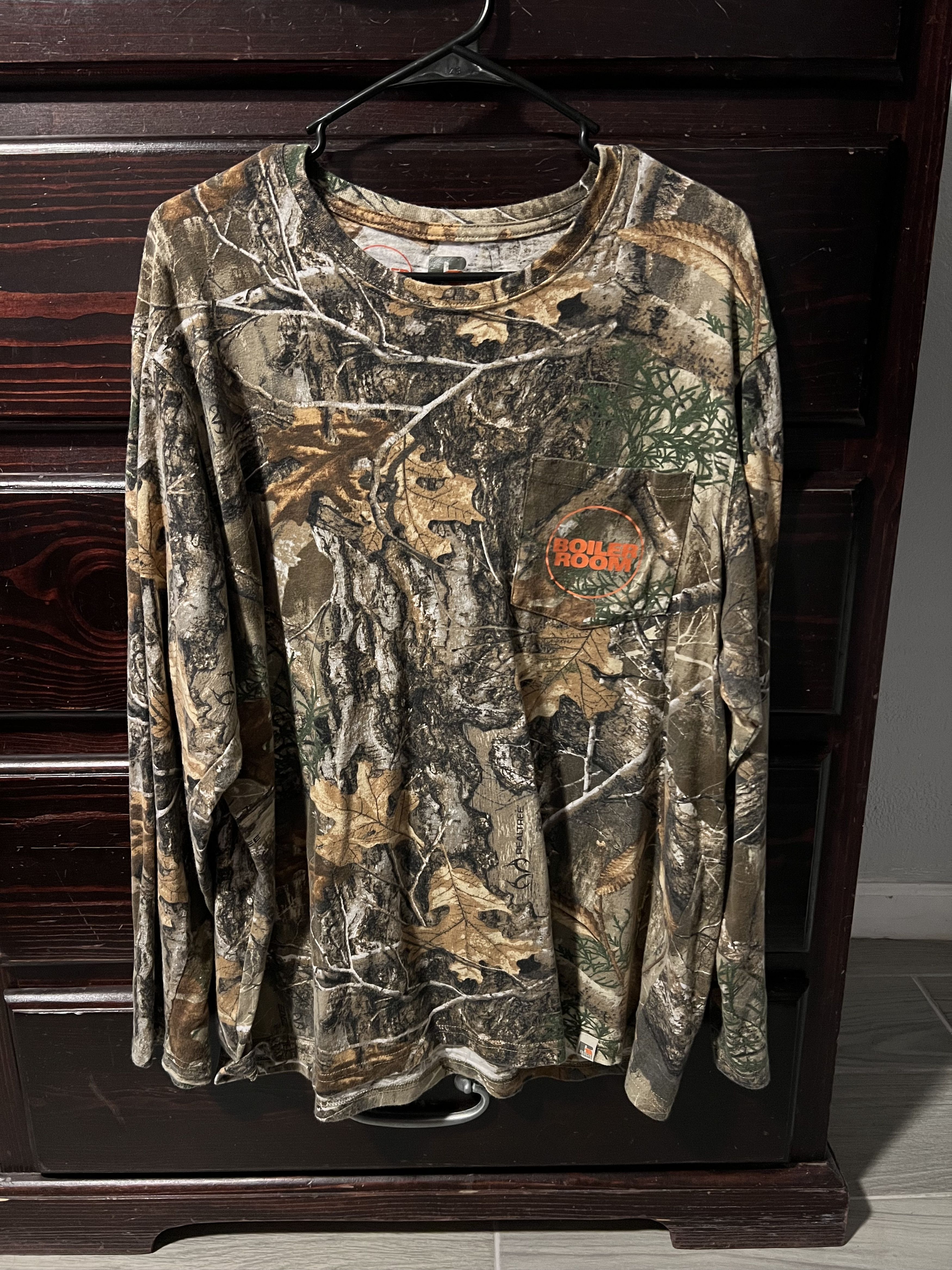 Russell Athletic Real Tree Camo Long Sleeve T Shirt Hoodie, Sweatshirt | PodTeesHub.com