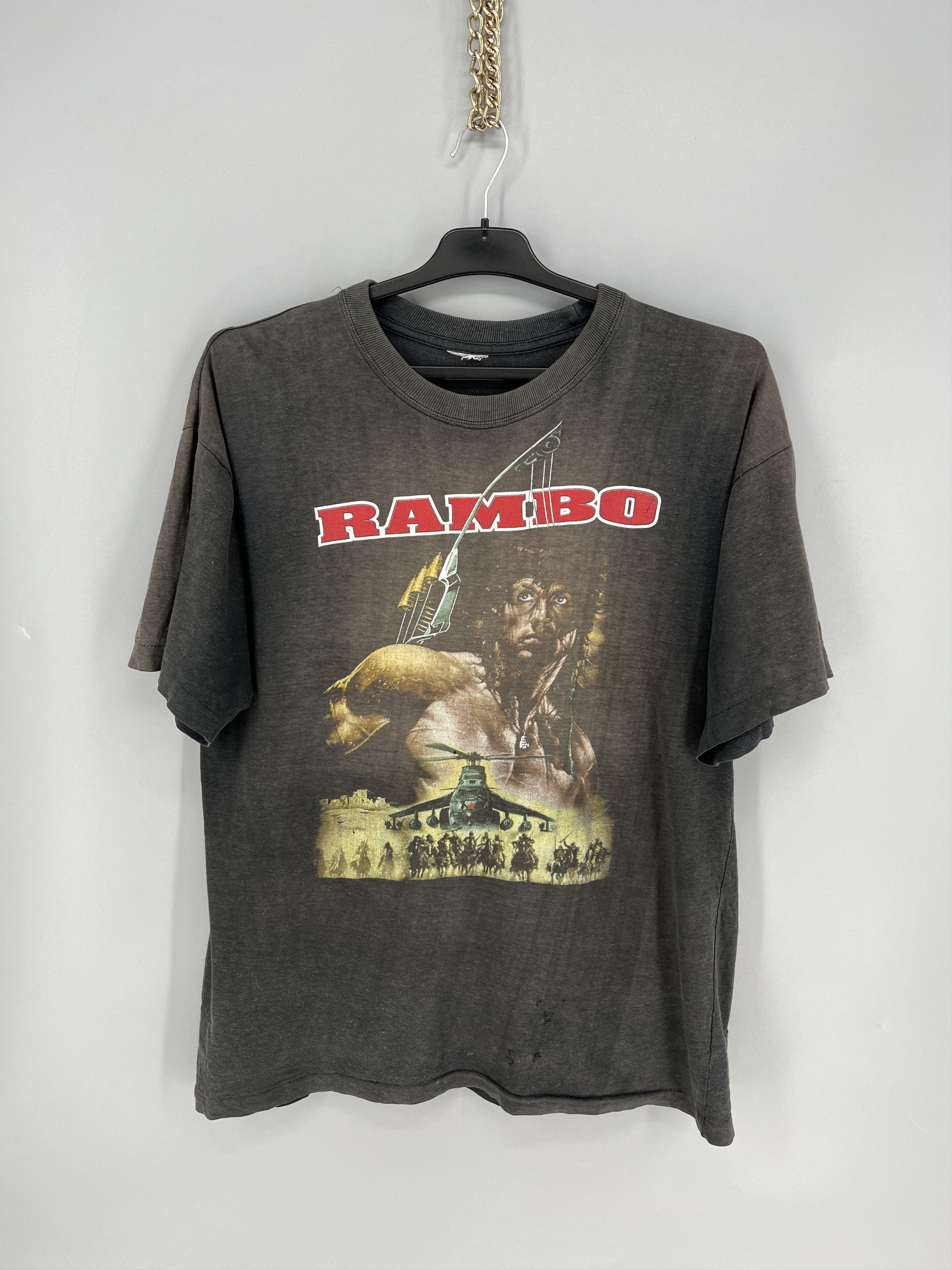 Japanese Brand Vintage 90s Rambo Movie Tee Sylvester Stallone Rap Print Hoodie, Sweatshirt | PodTeesHub.com