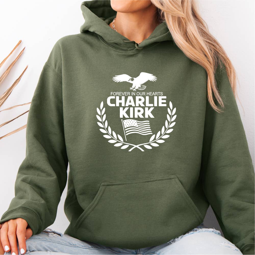 Charlie Kirk, Forever in Our Hearts Hoodie T-Shirts, Sweatshirt | PodTeesHub.com