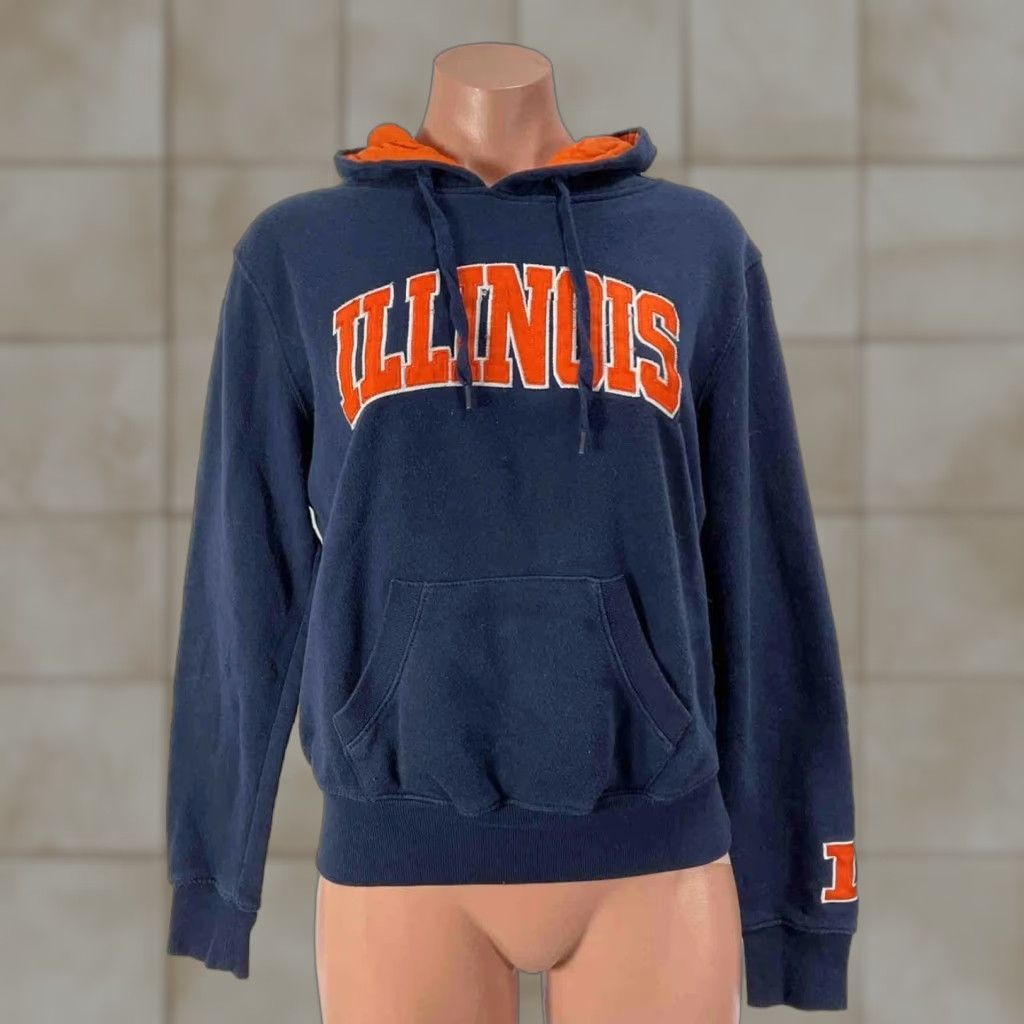Vintage Stadium University S Illini Blue Embroidered Crew Neck Long Sleeve Cotton Ble T-Shirts, Hoodie, Sweatshirt