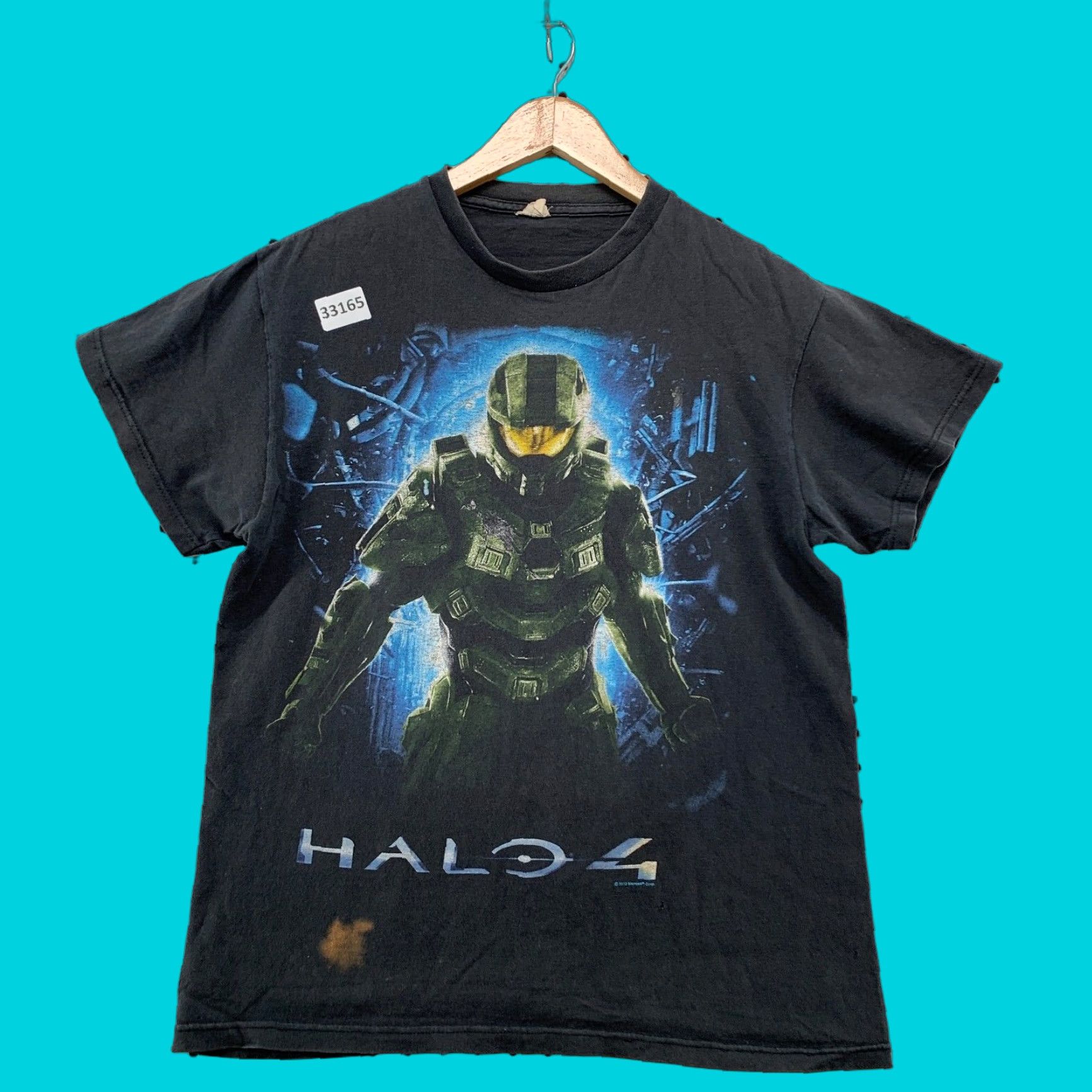 Halo 4 Video Game Shirt Mens Small Black Distressed Xbox Short Sleeve 9 5x26 Hoodie, Sweatshirt | PodTeesHub.com