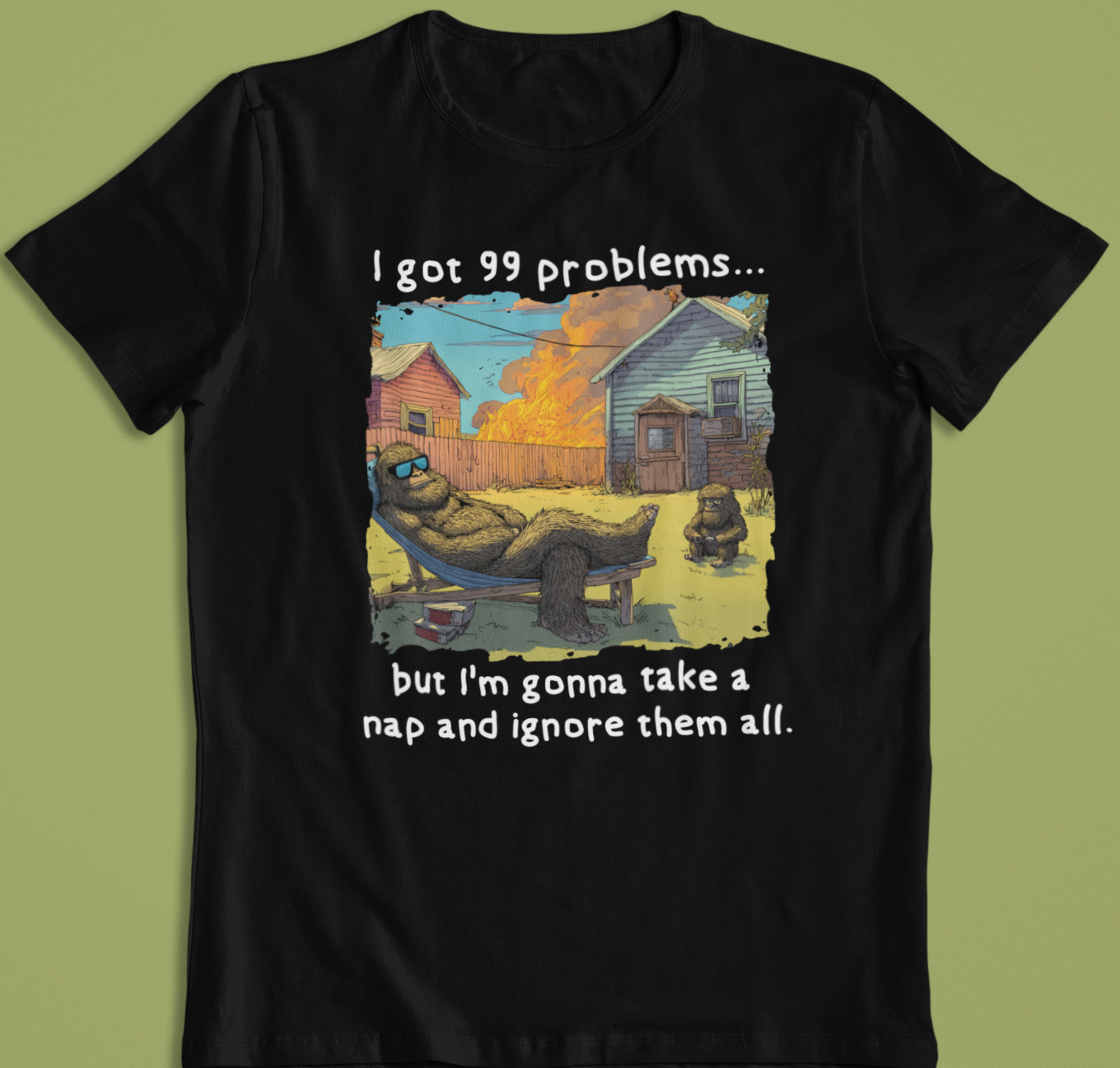 99 Problems Bigfoot  T-Shirt (Black) Hoodie, Sweatshirt | PodTeesHub.com