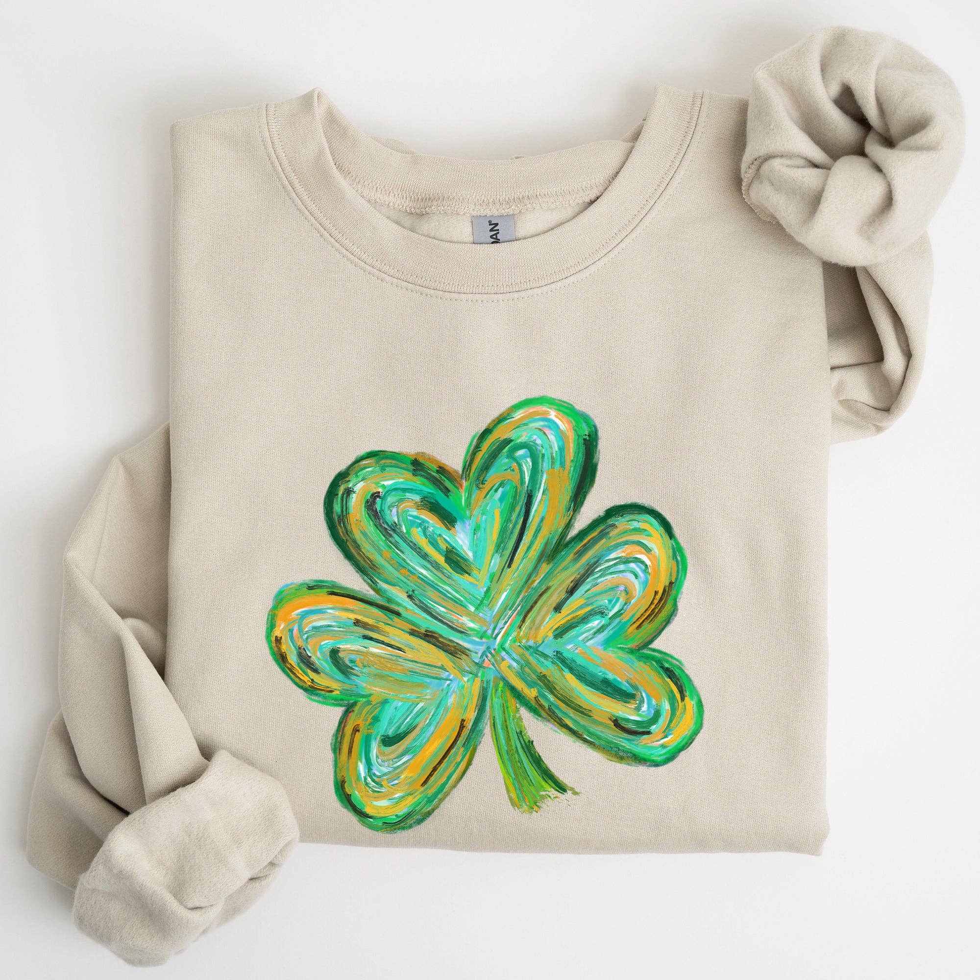 Watercolor Shamrock Hearts Irish St Patrick's Day Sweatshirt T-Shirts, Hoodie | PodTeesHub.com
