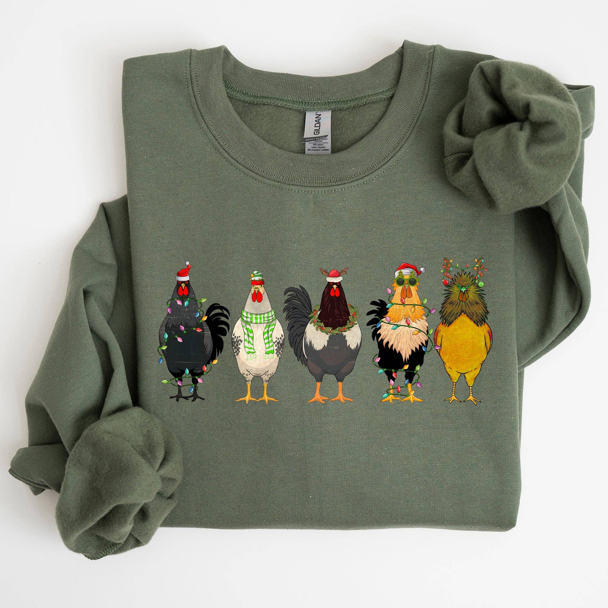 Christmas Chickens Chicken Lovers Santa Farm Life Sweatshirt T-Shirts, Hoodie | PodTeesHub.com