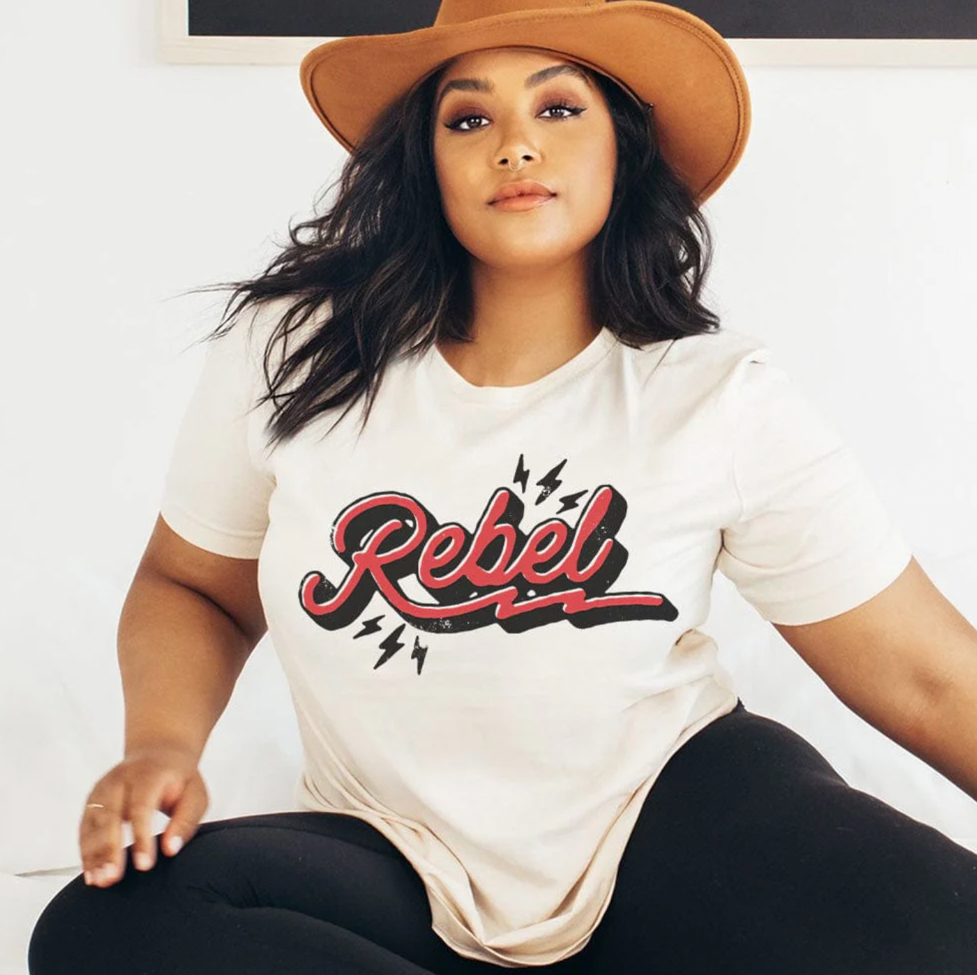 Rebel Graphic Tee - Cream Hoodie, Sweatshirt | PodTeesHub.com