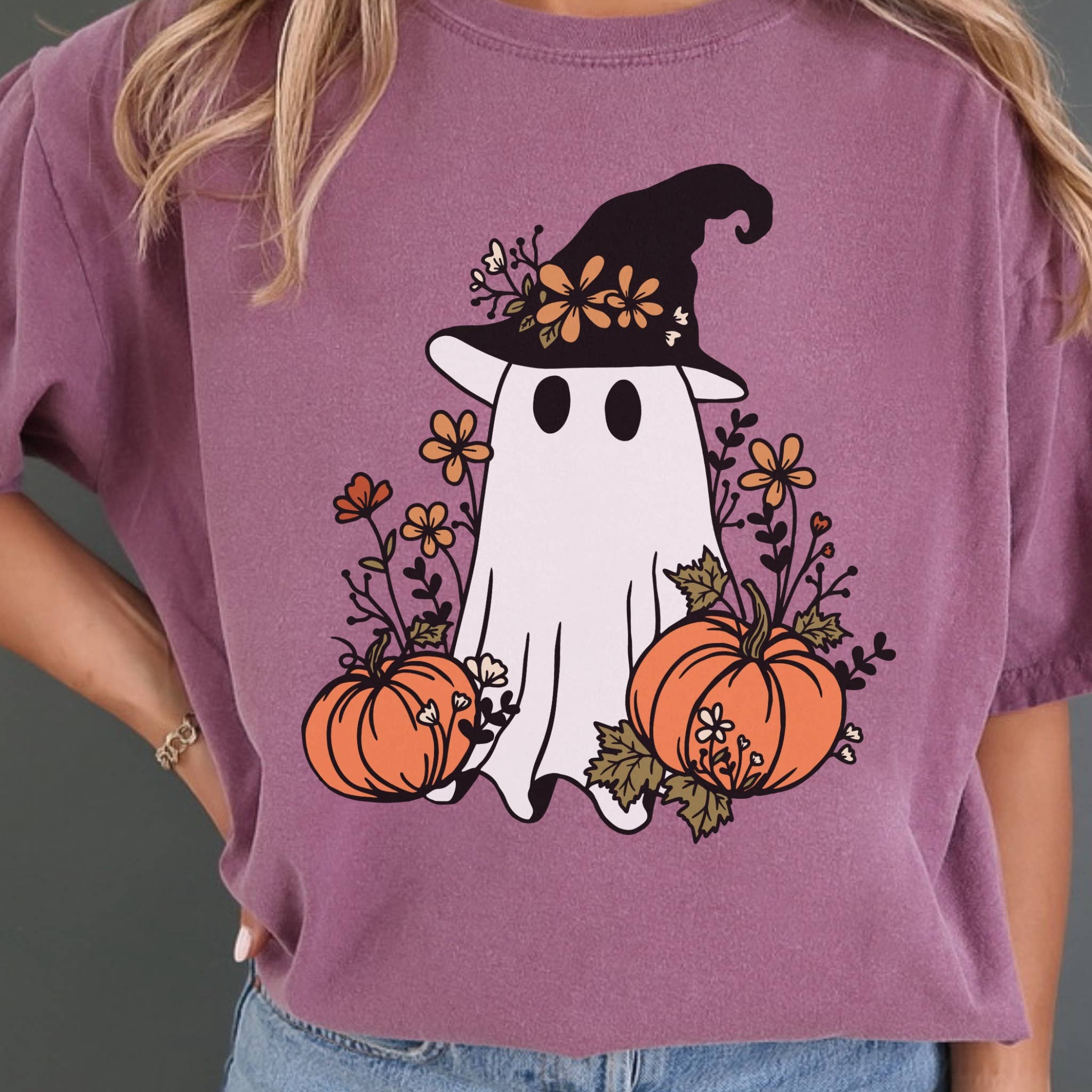 Halloween Graphic T-Shirt | Graphic Shirt | Fall Ghost Hoodie, Sweatshirt | PodTeesHub.com
