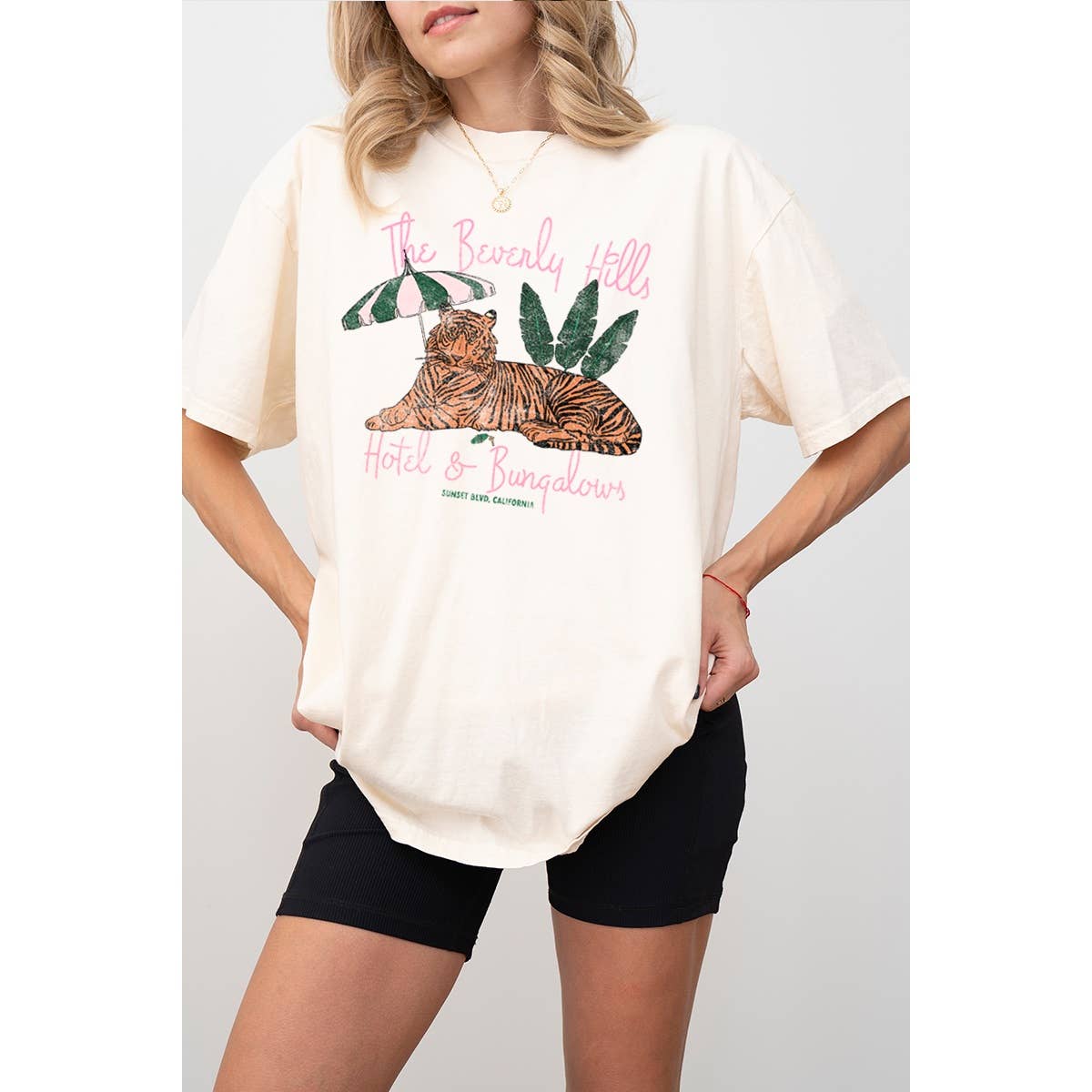 Beverly Hills Hotel Vintage Graphic Oversized Tee Hoodie, Sweatshirt | PodTeesHub.com