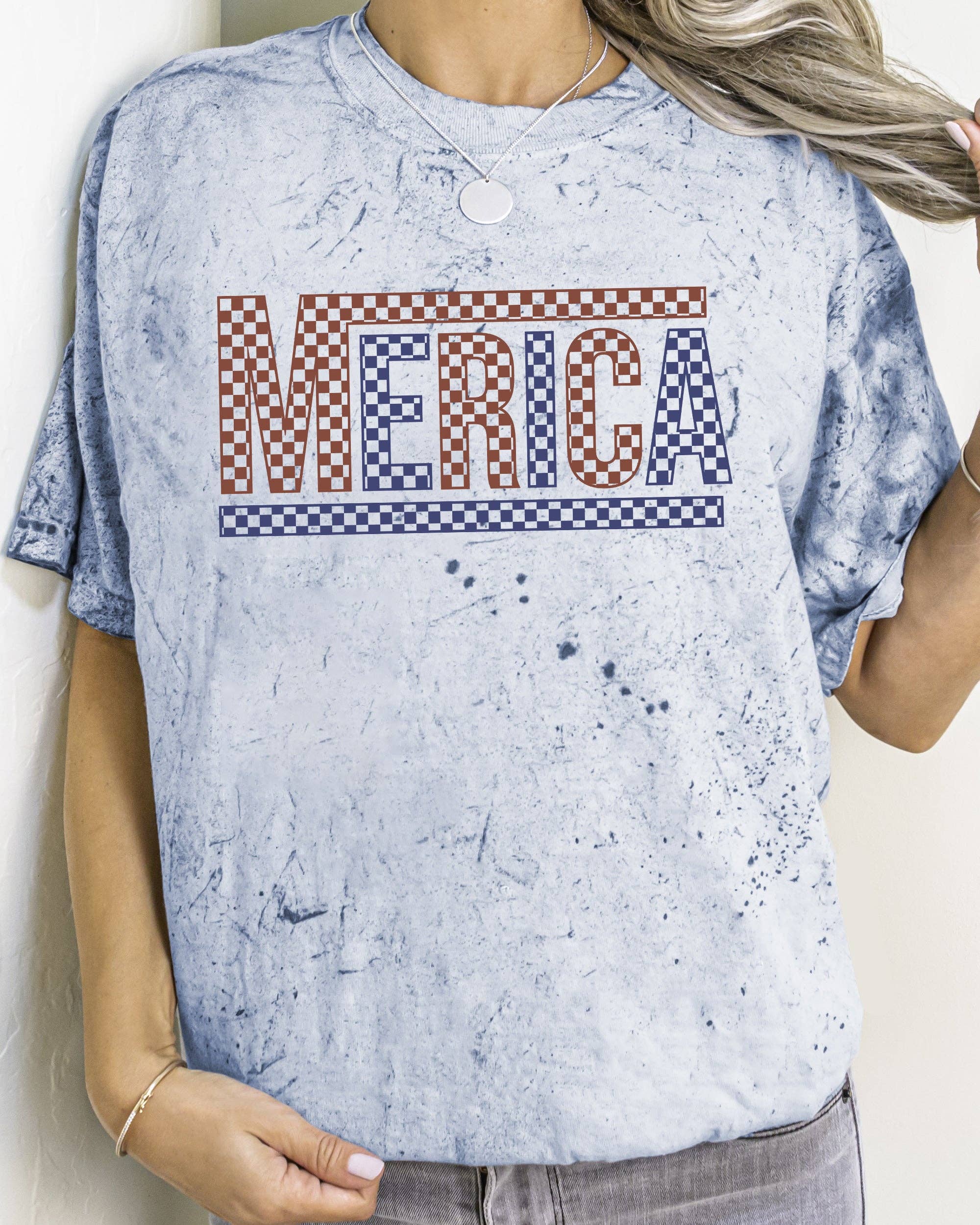 Merica, America, Retro, Checkered, USA, 4th of July, Tshirt Hoodie, Sweatshirt | PodTeesHub.com