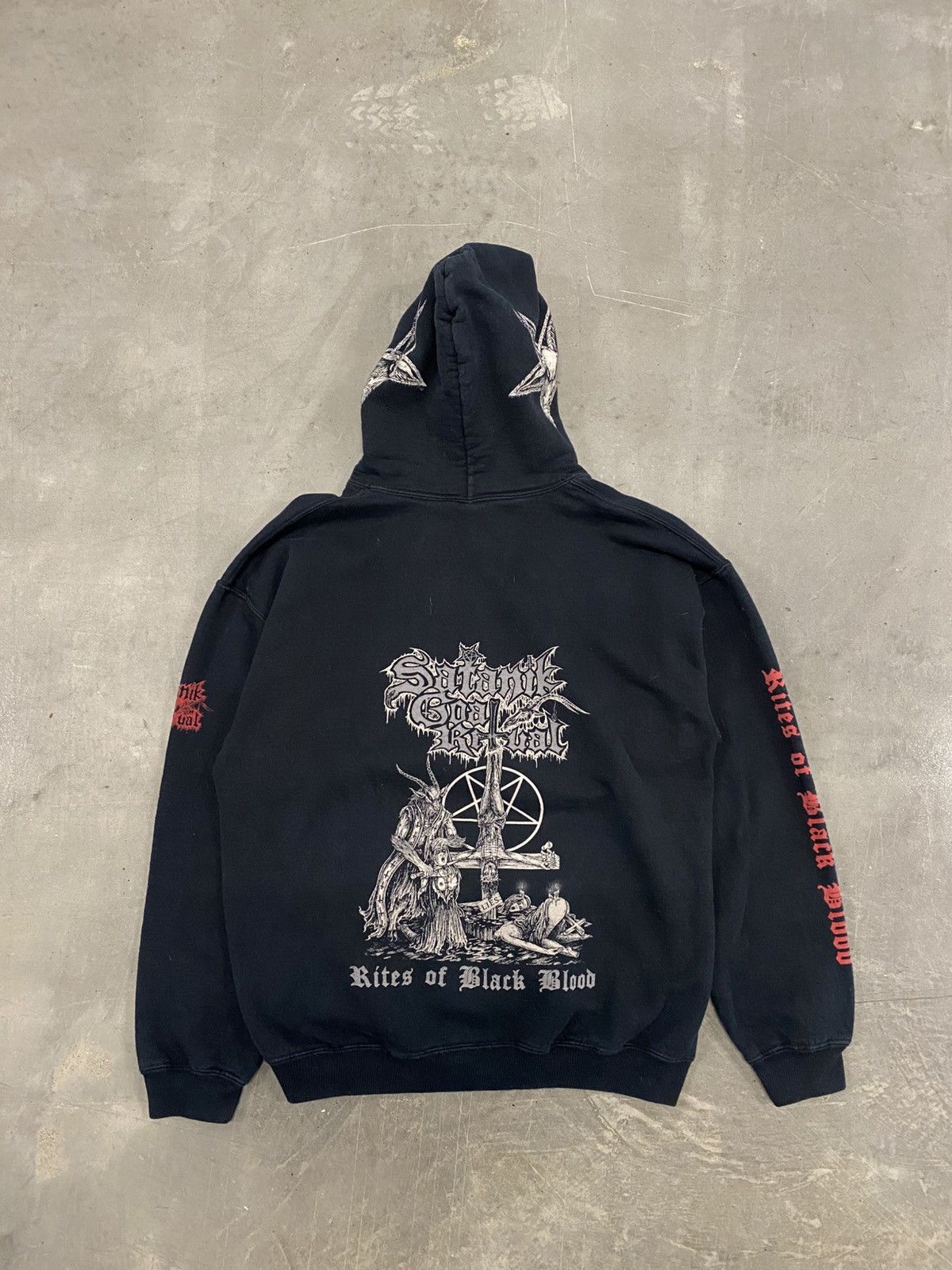 Vintage Satanik Goat Ritual Hoodie Dark Metal Erd Goth Evil T-Shirts, Sweatshirt | PodTeesHub.com