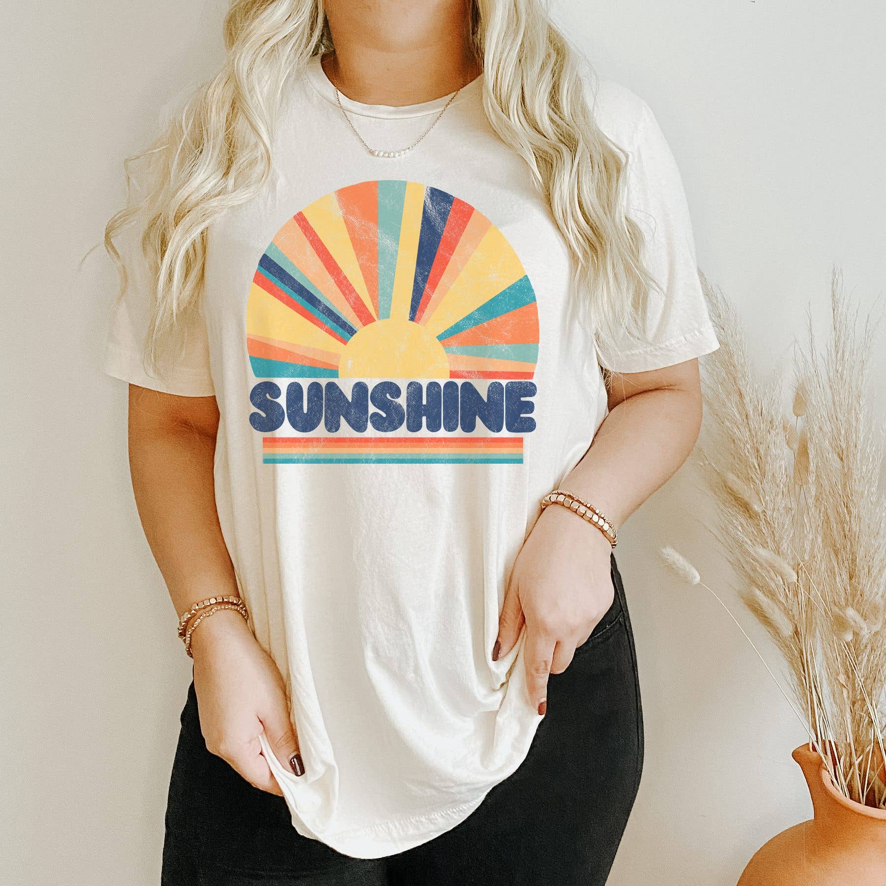 Retro Sunshine Retro Tee | Beachy Vibes Tee Hoodie, Sweatshirt | PodTeesHub.com