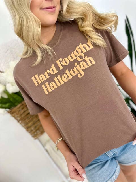 Hard Fought Hallelujah Puff Tee Hoodie, Sweatshirt | PodTeesHub.com
