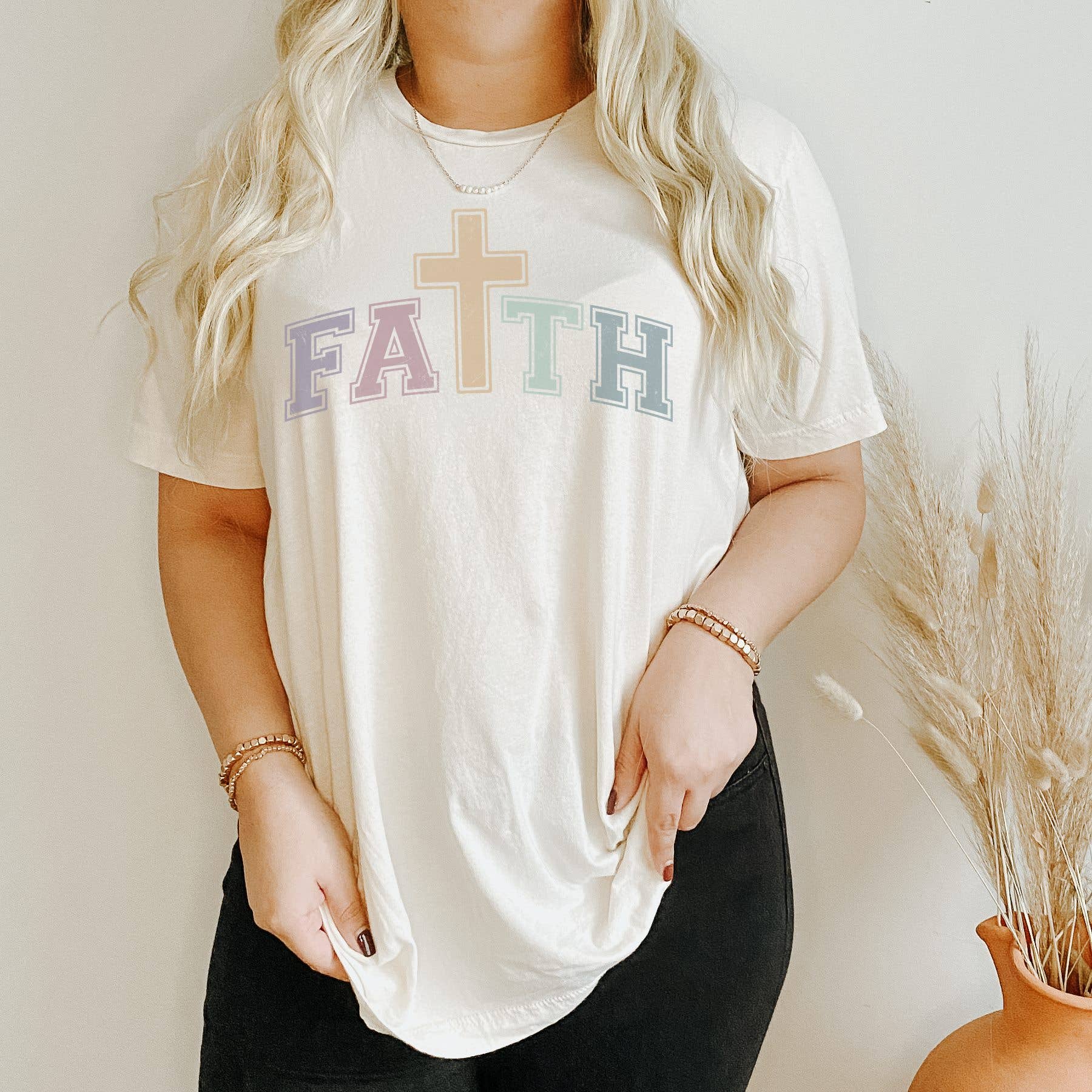 Faith with Cross Easter Graphic Tee Hoodie, Sweatshirt | PodTeesHub.com