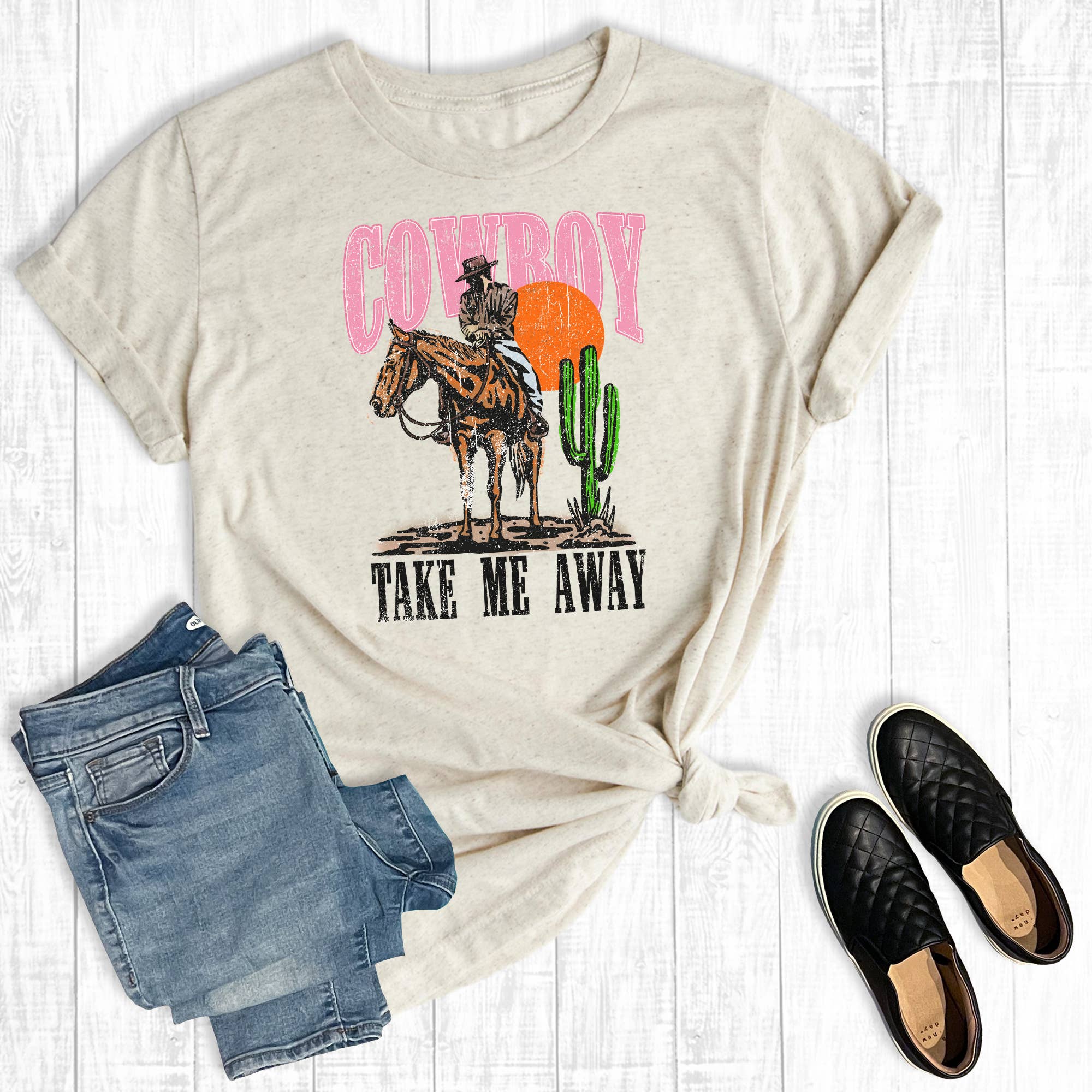 Western Cowboy Take Me Away Graphic Tee Hoodie, Sweatshirt | PodTeesHub.com