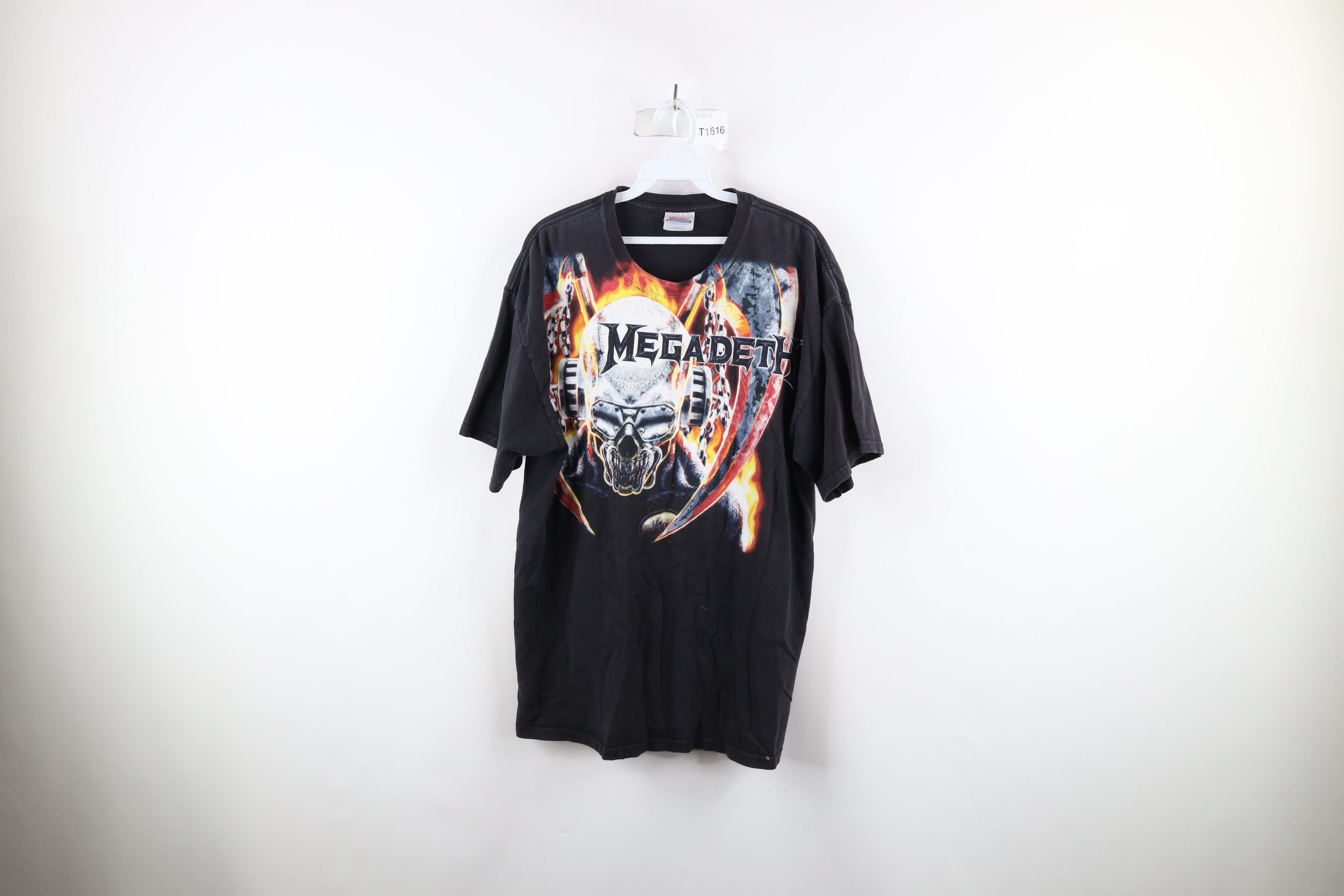 Vintage Out Megadeth Skull Fire Flames Band T Shirt Black Hoodie, Sweatshirt | PodTeesHub.com