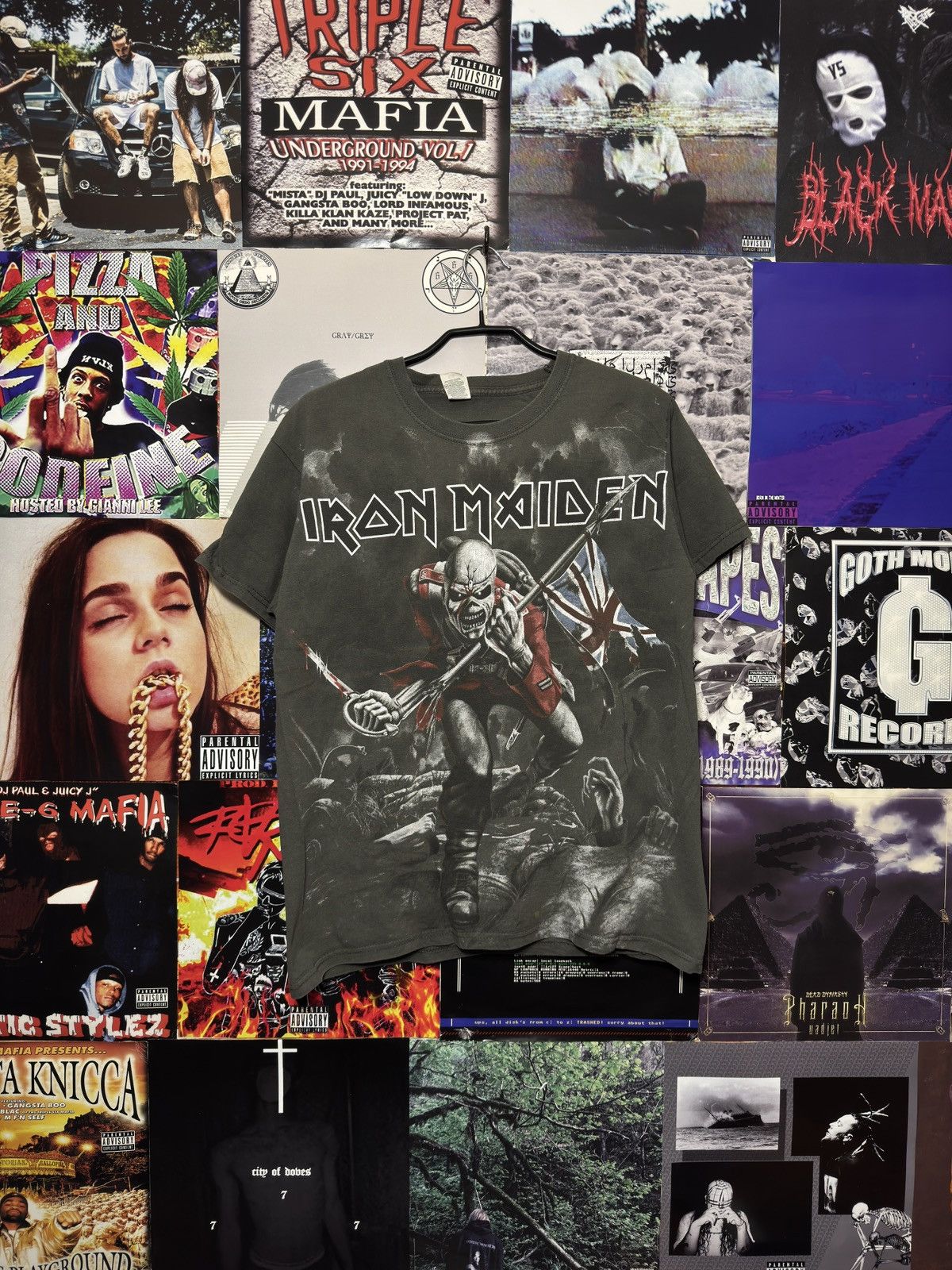 Band Tees Iron Maiden Overprint Rock Tee Hoodie, Sweatshirt | PodTeesHub.com