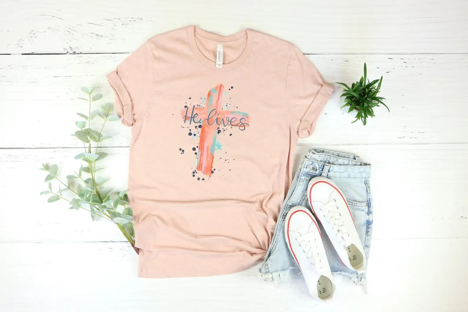 He Lives Cross T-Shirt Hoodie, Sweatshirt | PodTeesHub.com