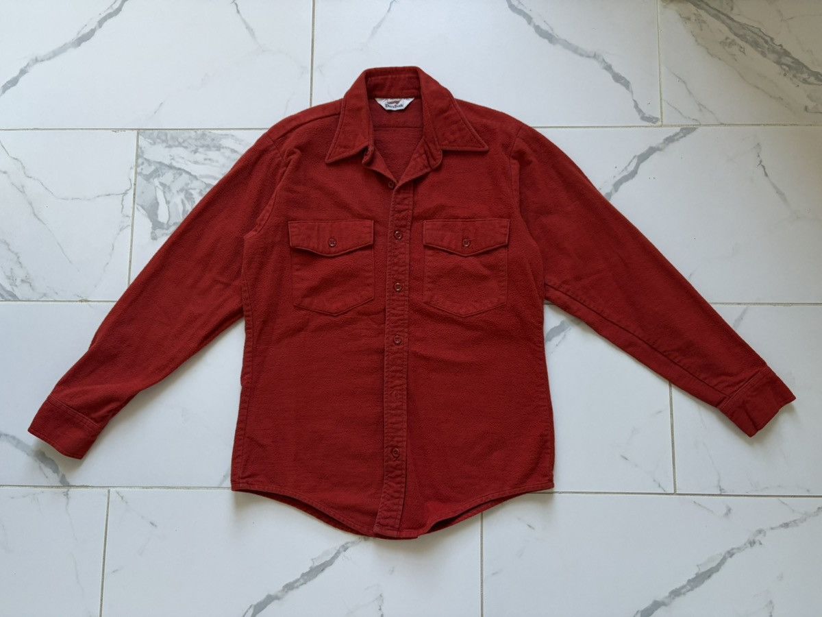Vintage 1970s 70s Duxbak Long Sleeve Flannel Shirt Orange M Hoodie, Sweatshirt | PodTeesHub.com