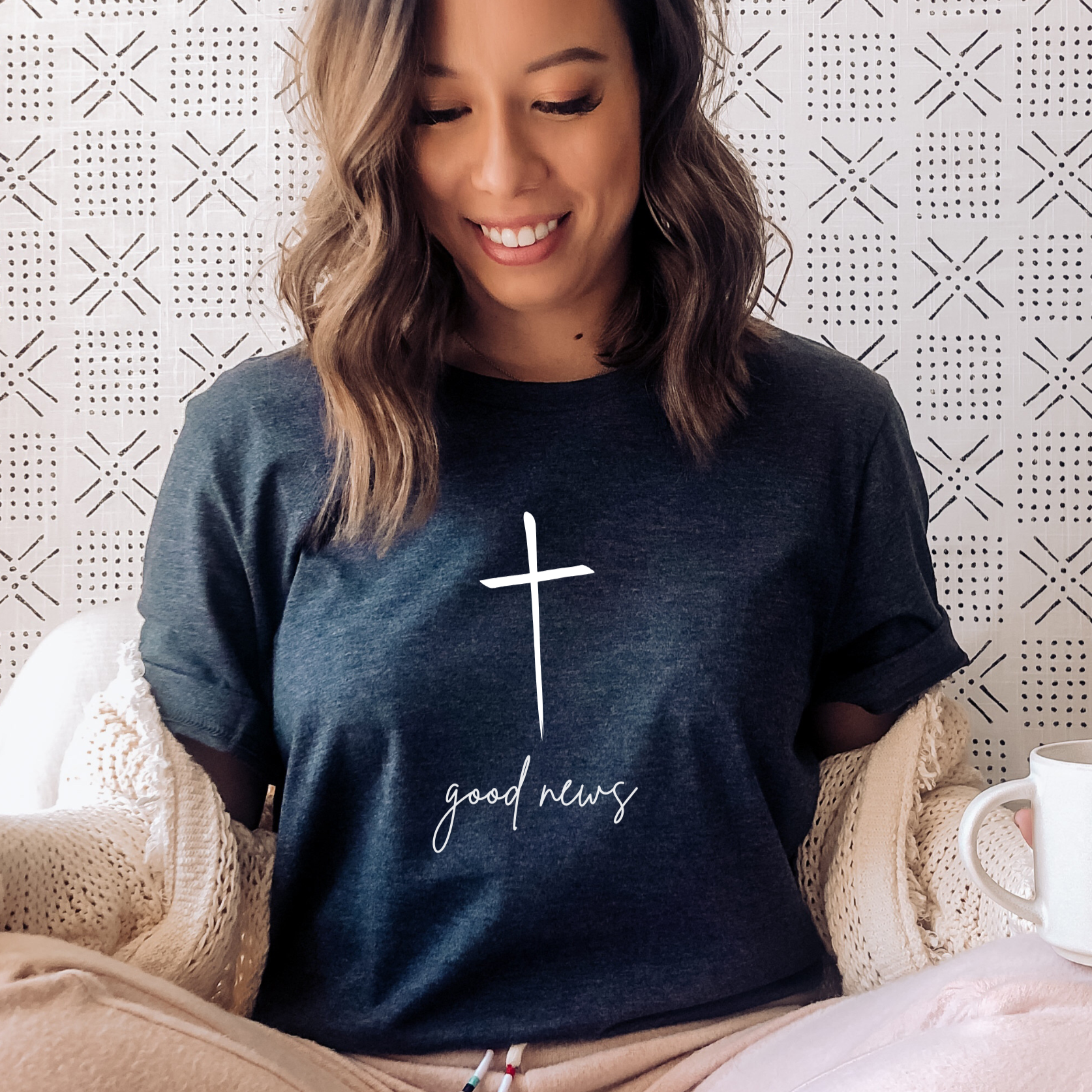 The Good News Cross - Christian T-Shirt Hoodie, Sweatshirt | PodTeesHub.com