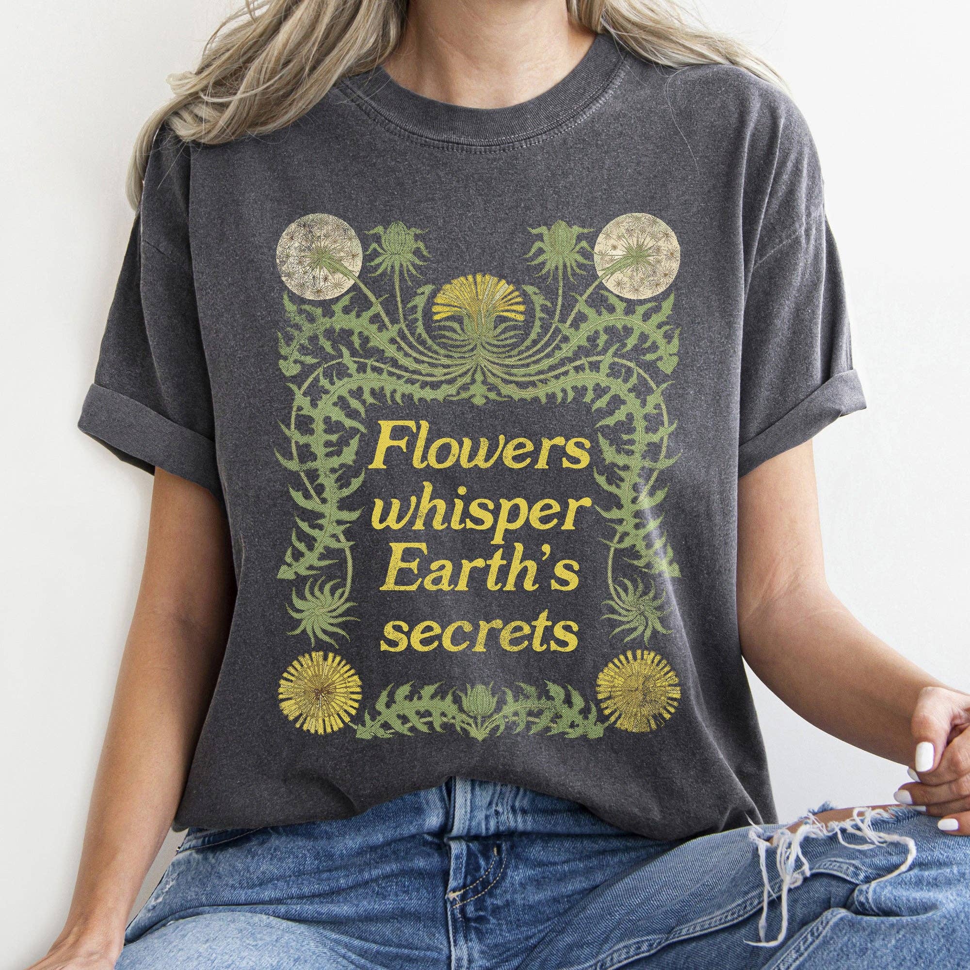 Flowers Whisper Vintage T-Shirt Hoodie, Sweatshirt | PodTeesHub.com