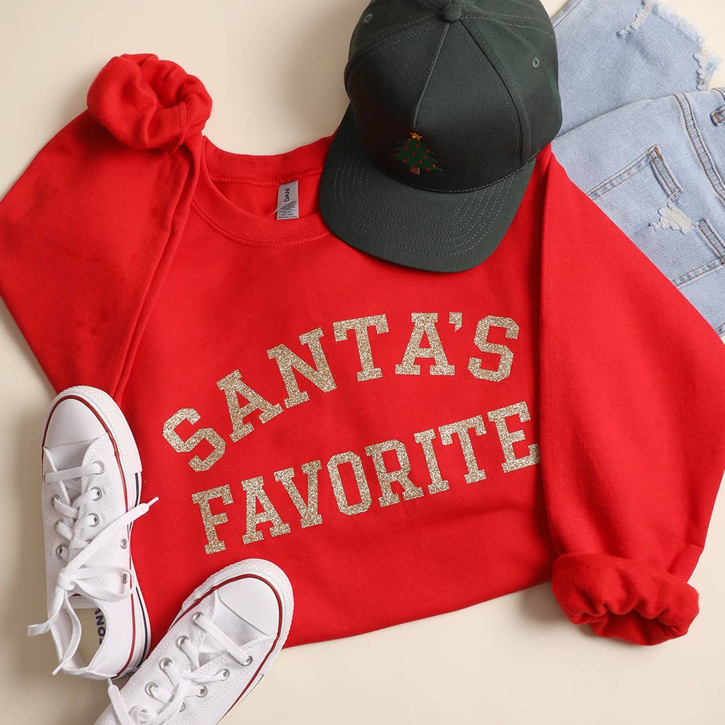 Santa's Favorite Heavyweight Fleece Sweatshirt T-Shirts, Hoodie | PodTeesHub.com