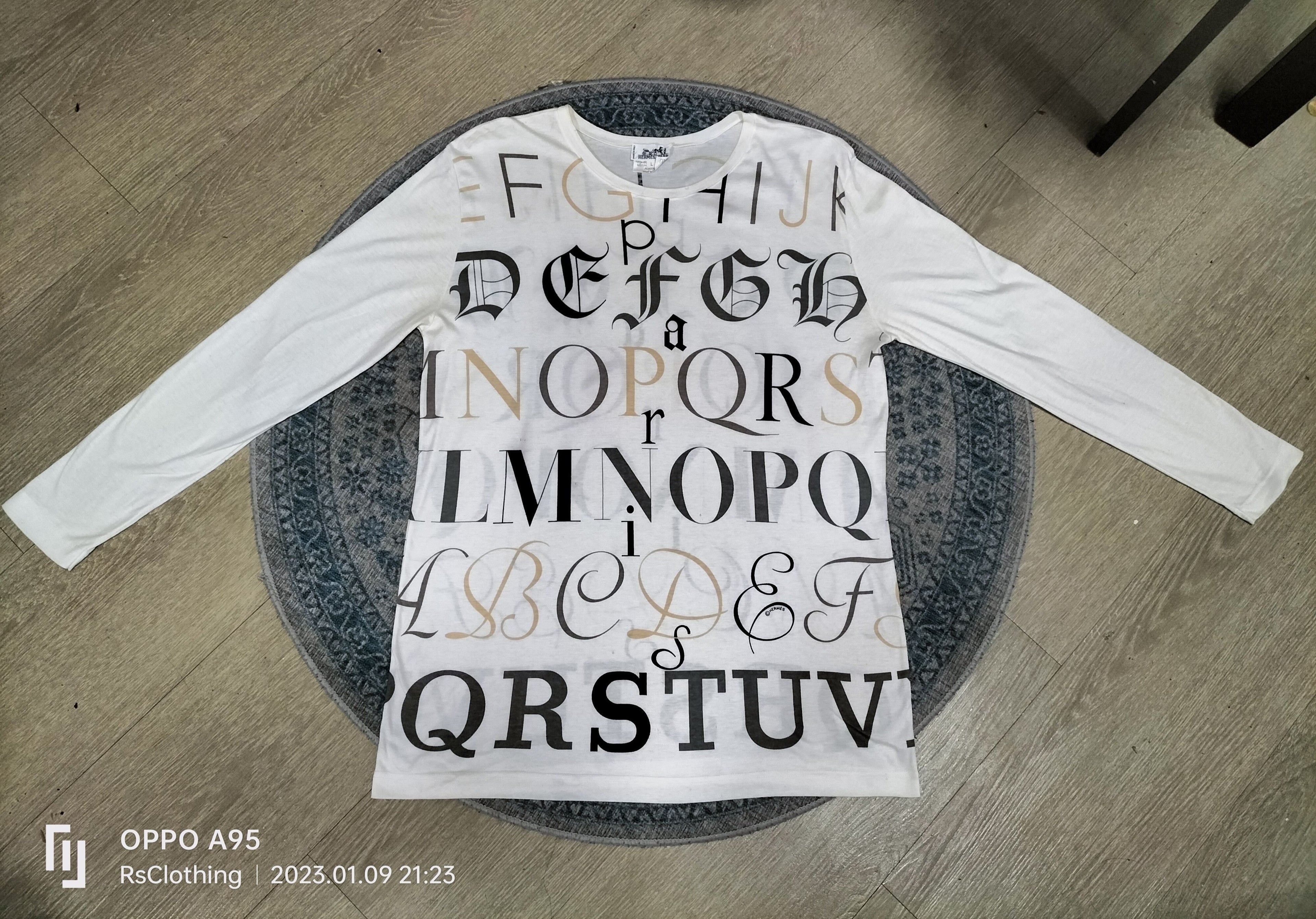 Authentic Hermes Vintage Alphabet T Shirt Size L Hoodie, Sweatshirt | PodTeesHub.com
