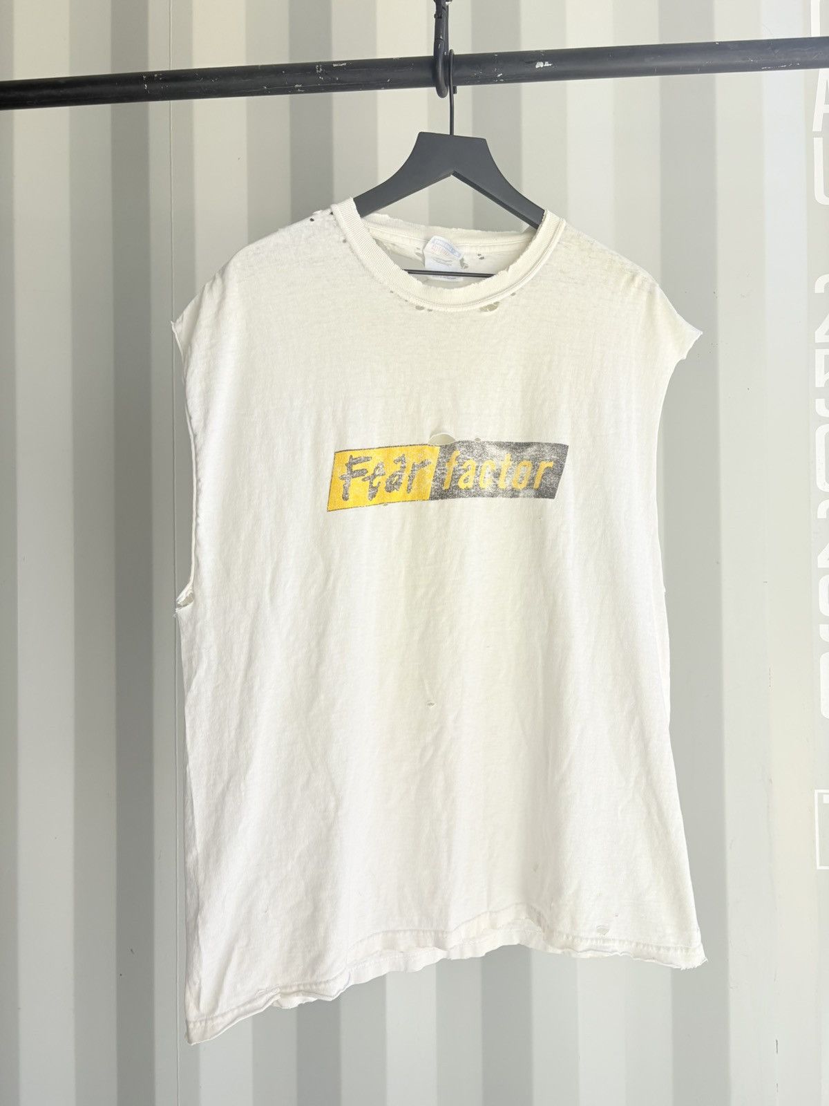 Vintage Thrashed Fear Factor Faded Tee Shirt Distressed Erd Grunge Hoodie, Sweatshirt | PodTeesHub.com
