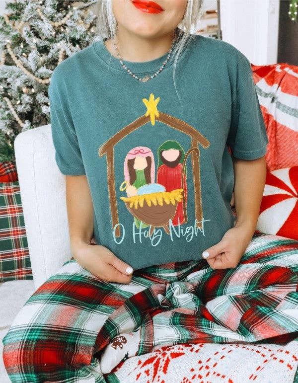 Nativity Holy Night Christmas Graphic Tee Hoodie, Sweatshirt | PodTeesHub.com