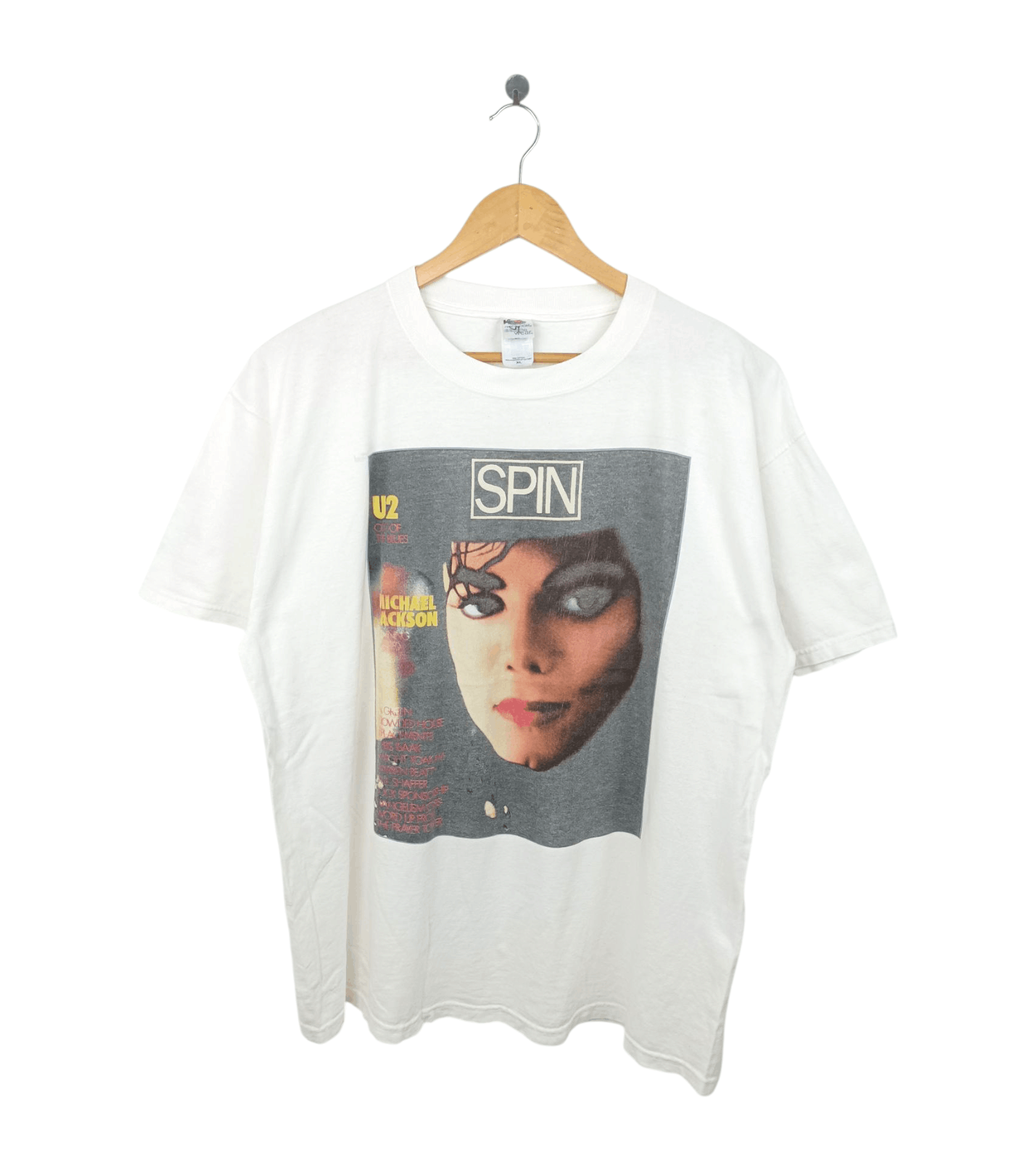 Rap Tees Vintage Y2k Spin Magazine Michael Jackson Faded Tee Pop Hoodie, Sweatshirt | PodTeesHub.com