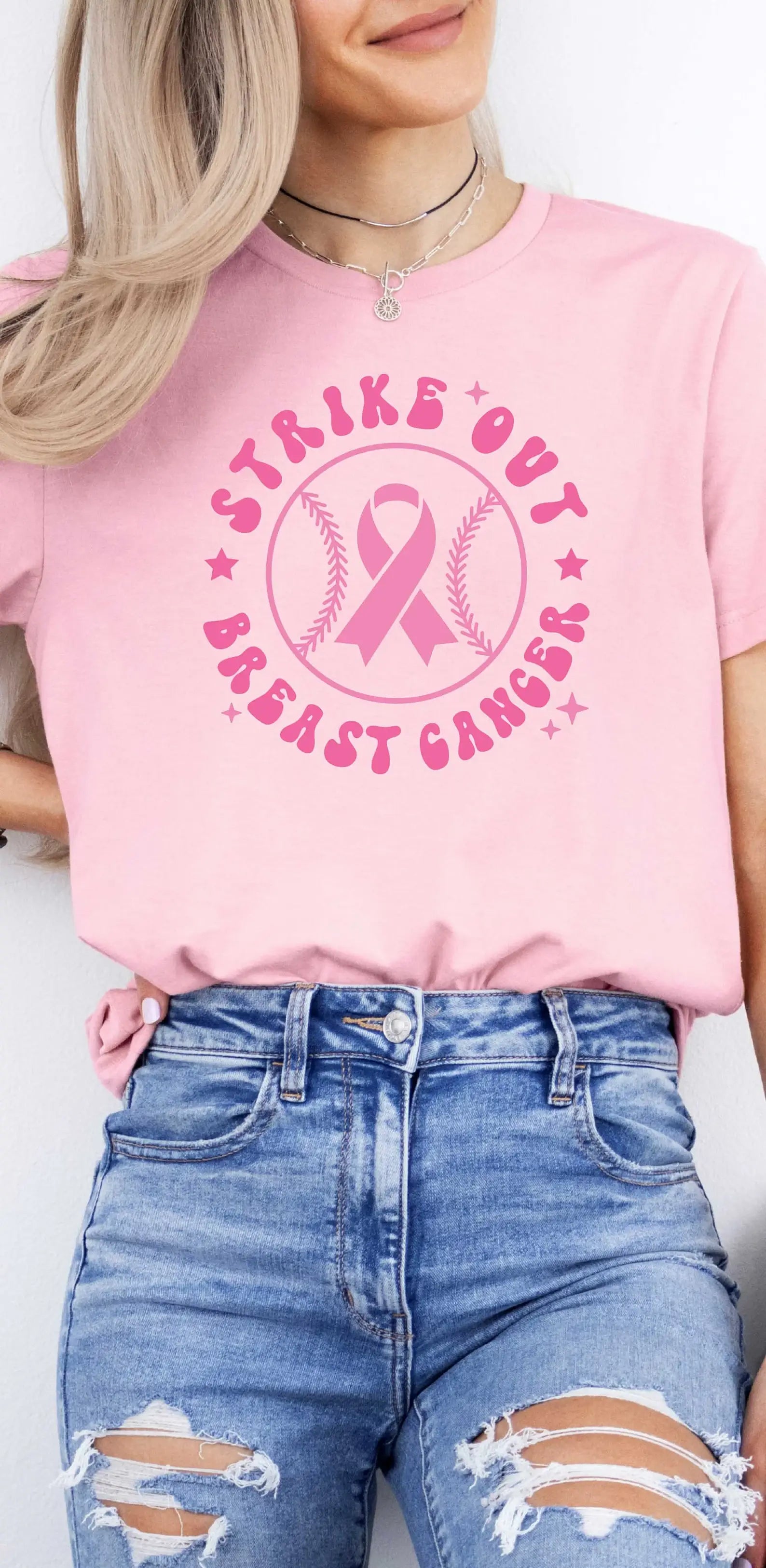 Strike Out Breast Cancer T-Shirt Hoodie, Sweatshirt | PodTeesHub.com