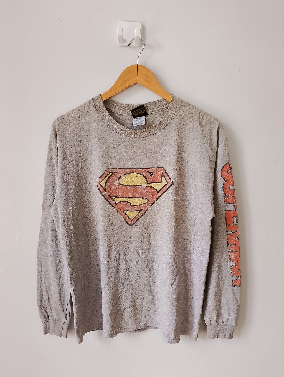 Vintage Superman Ripped Shredded Logo Spellout Tee Hoodie, Sweatshirt | PodTeesHub.com