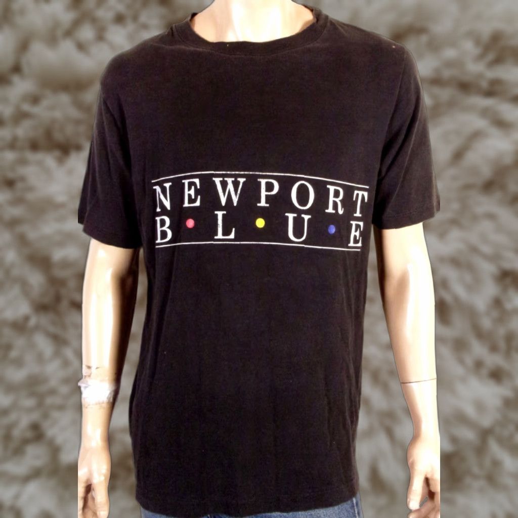 Vintage Newport Blue T Shirt Main Selling Point Category Adult Size L Color Black Most Commo Hoodie, Sweatshirt