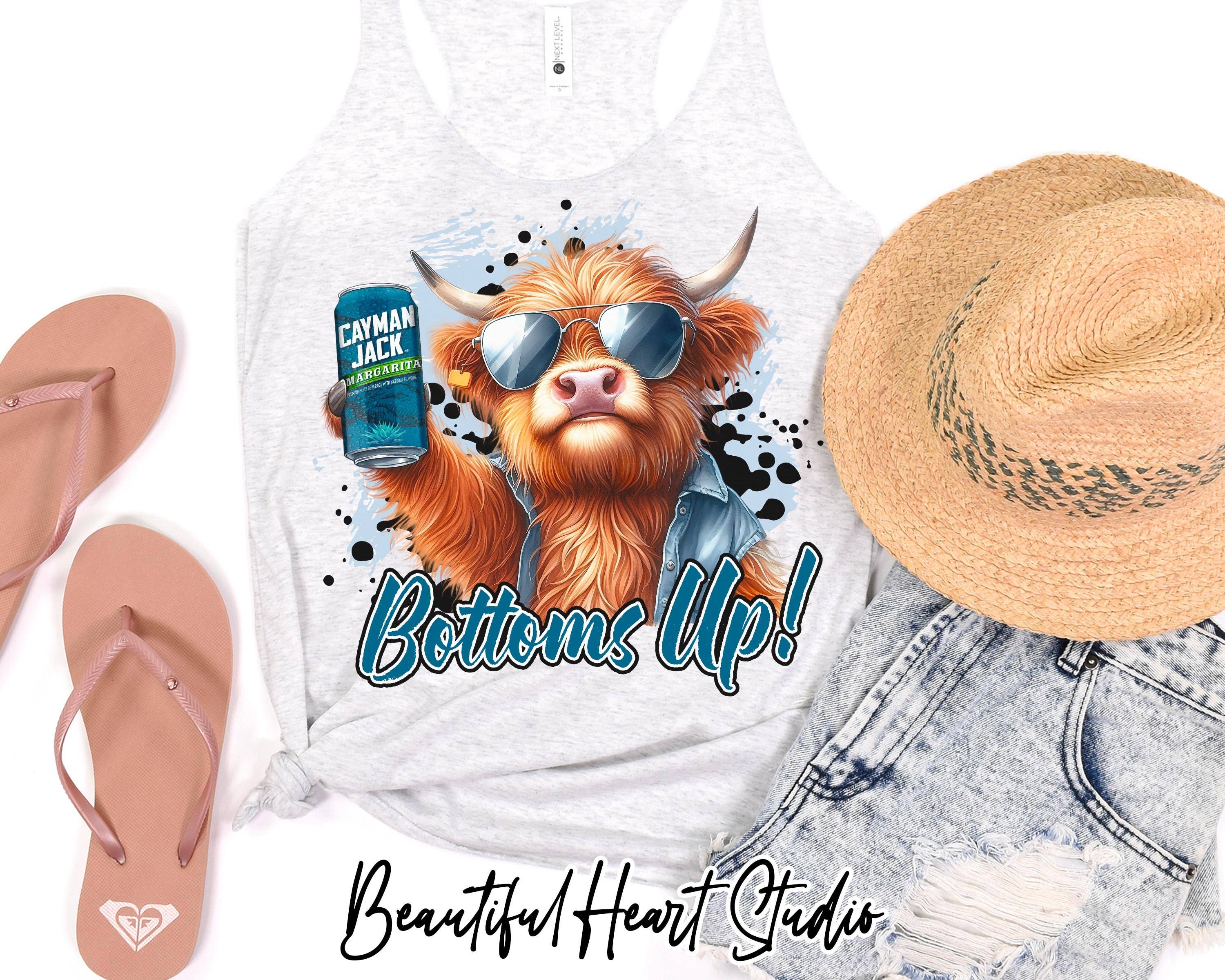 Highland Cow Drinking Can Shirt Hoodie, Sweatshirt | PodTeesHub.com