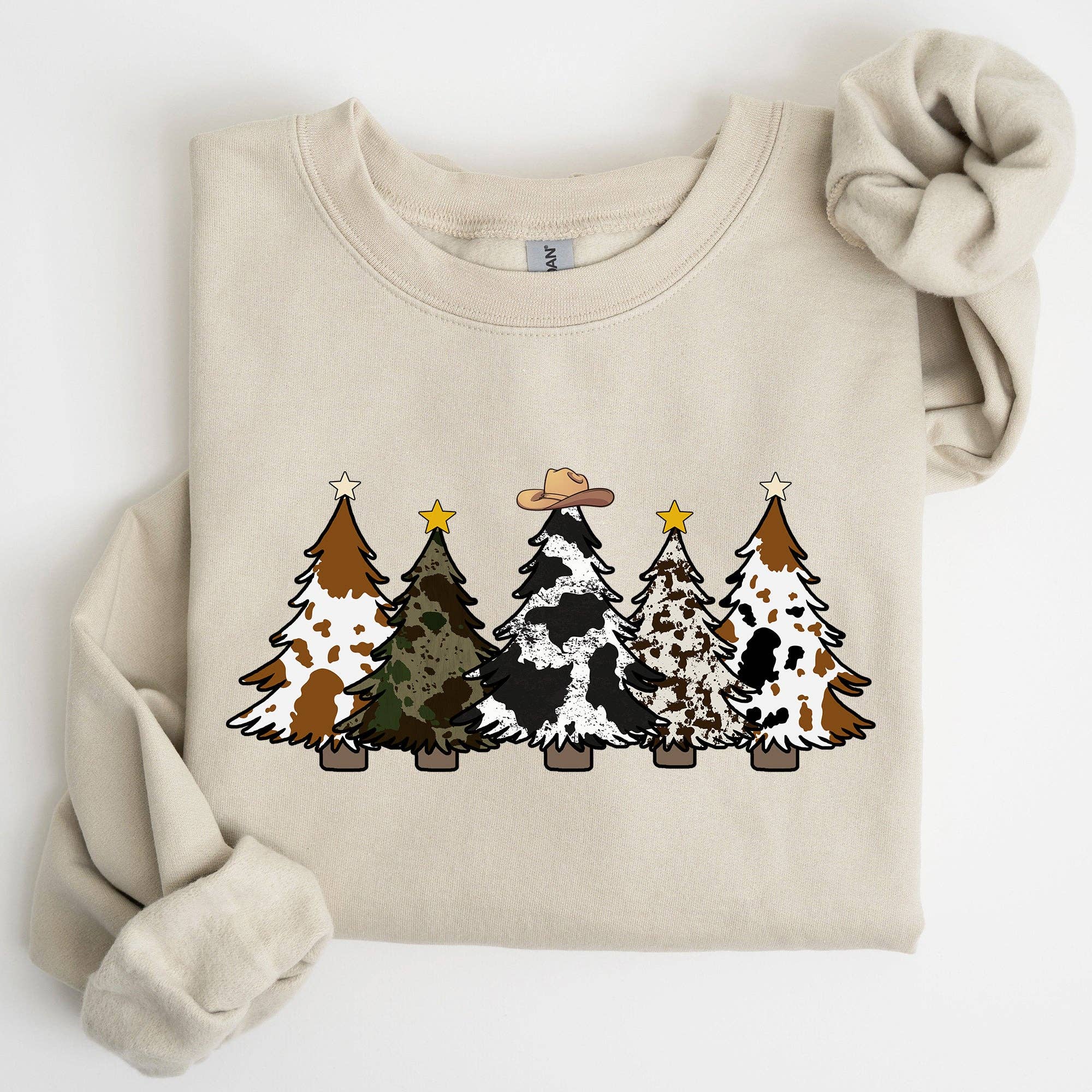 Cowboy Christmas Trees, Winter, Snow, Santa Sweatshirt T-Shirts, Hoodie | PodTeesHub.com