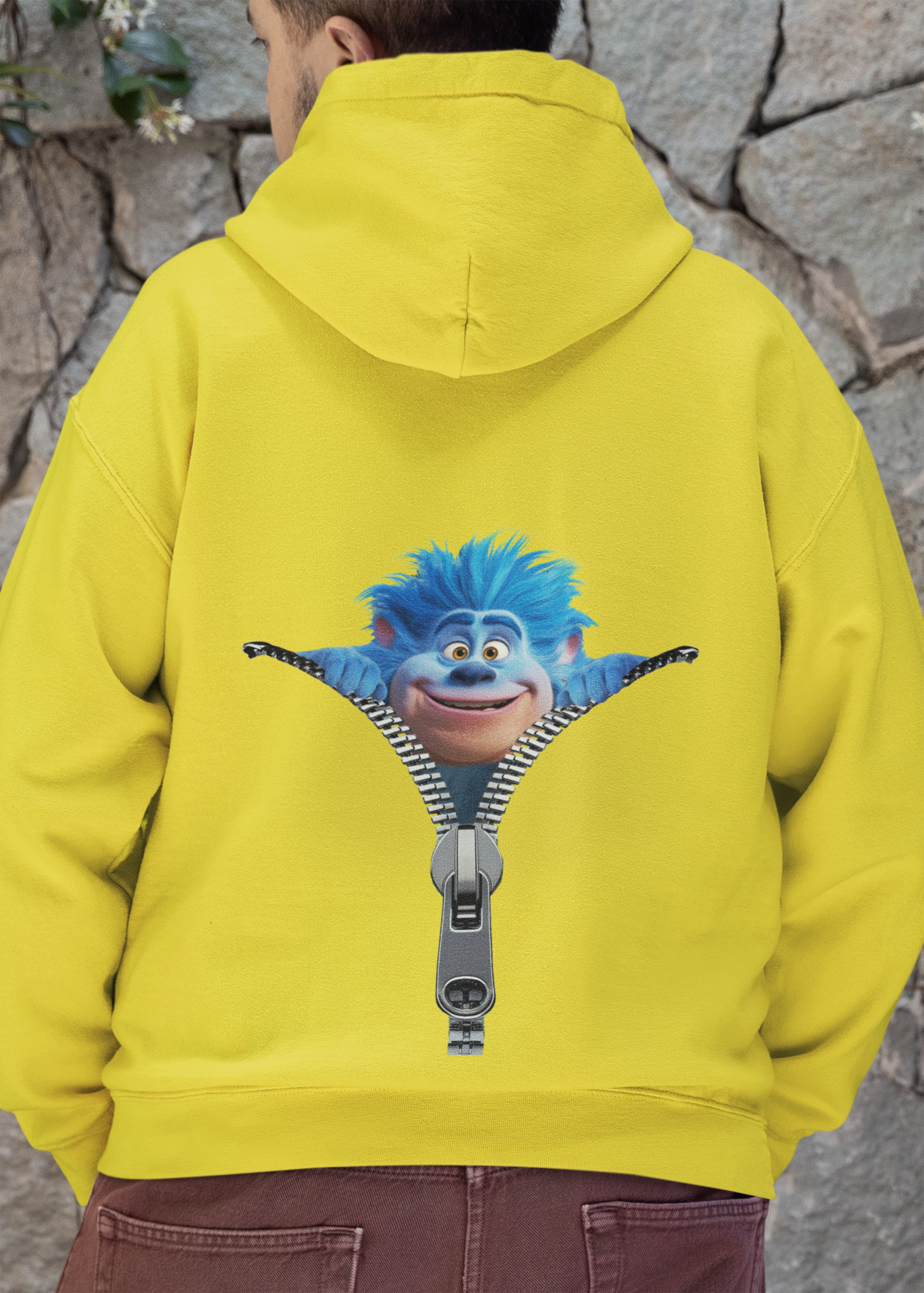 Cute Monster Yeti Pullover Hoodie - Back Print Only T-Shirts, Sweatshirt | PodTeesHub.com