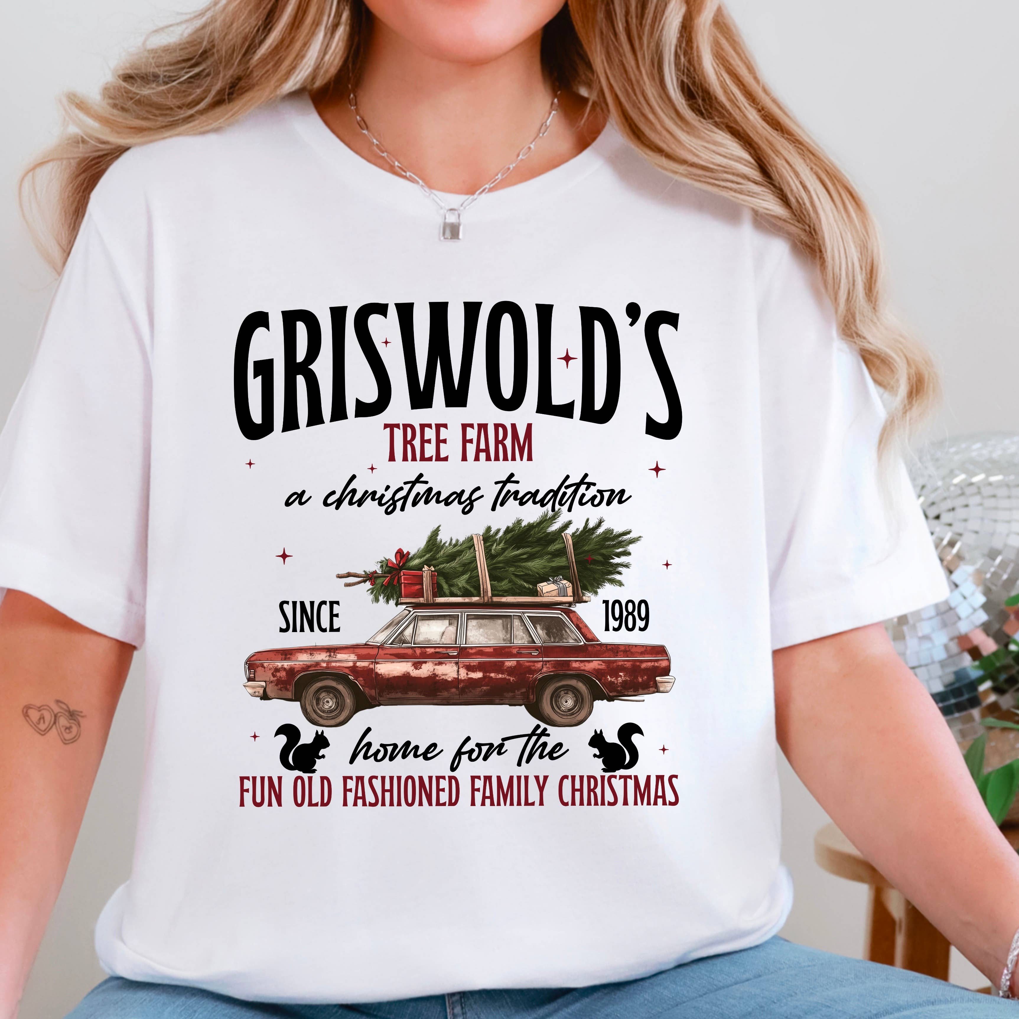 Griswold Tree Farm Christmas 2025 Graphic Tee | Bella Canvas Hoodie, Sweatshirt | PodTeesHub.com