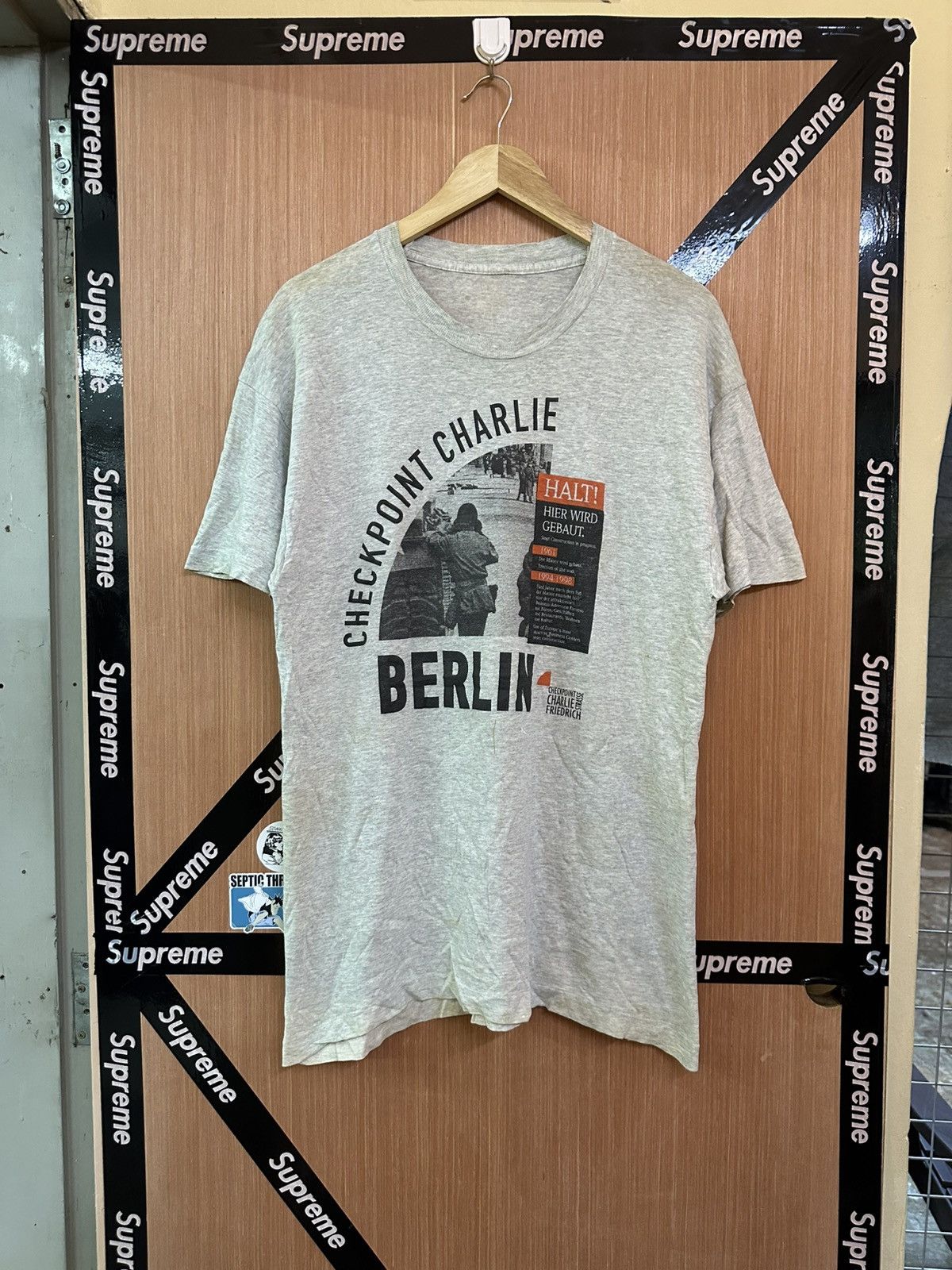 Vintage 90 S Checkpoint Charlie Berlin Distressed Tees Hoodie, Sweatshirt | PodTeesHub.com