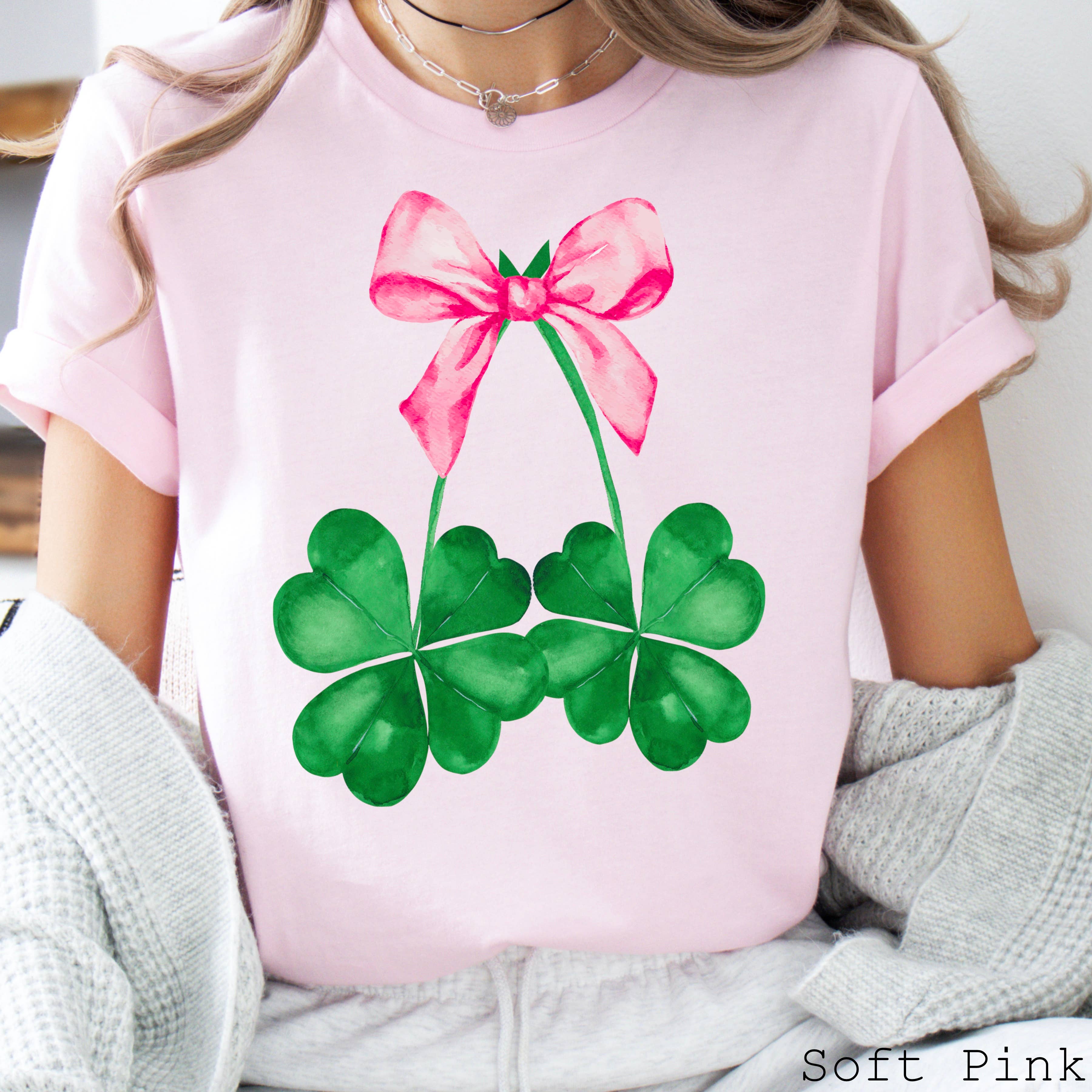 Coquette Clover  St. Patrick’S Day Graphic Shirt | Gildan Hoodie, Sweatshirt | PodTeesHub.com