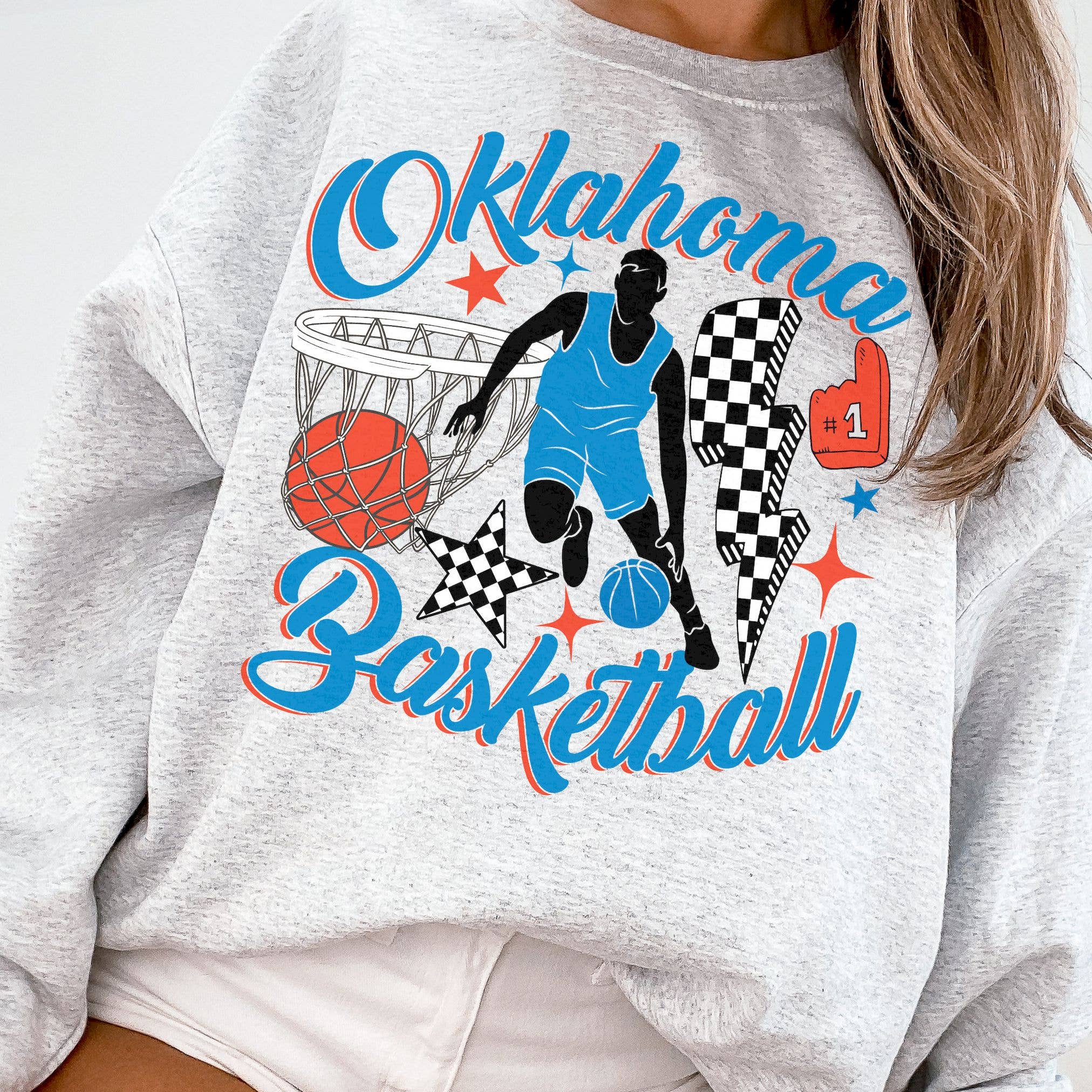 Retro Groovy Oklahoma Thunder Sweatshirt For Basketball Fans T-Shirts, Hoodie | PodTeesHub.com