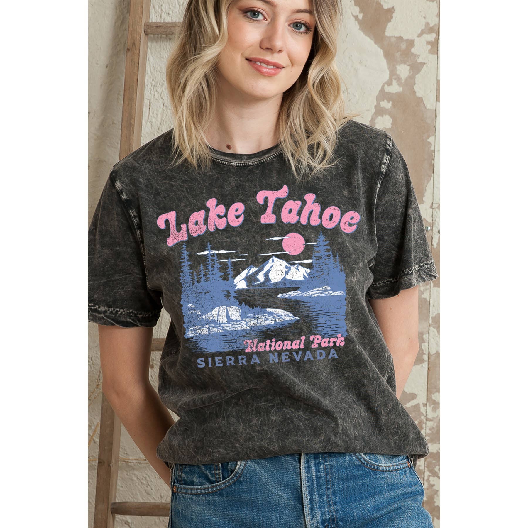 Lake Tahoe Mineral Washed T Shirt Hoodie, Sweatshirt | PodTeesHub.com