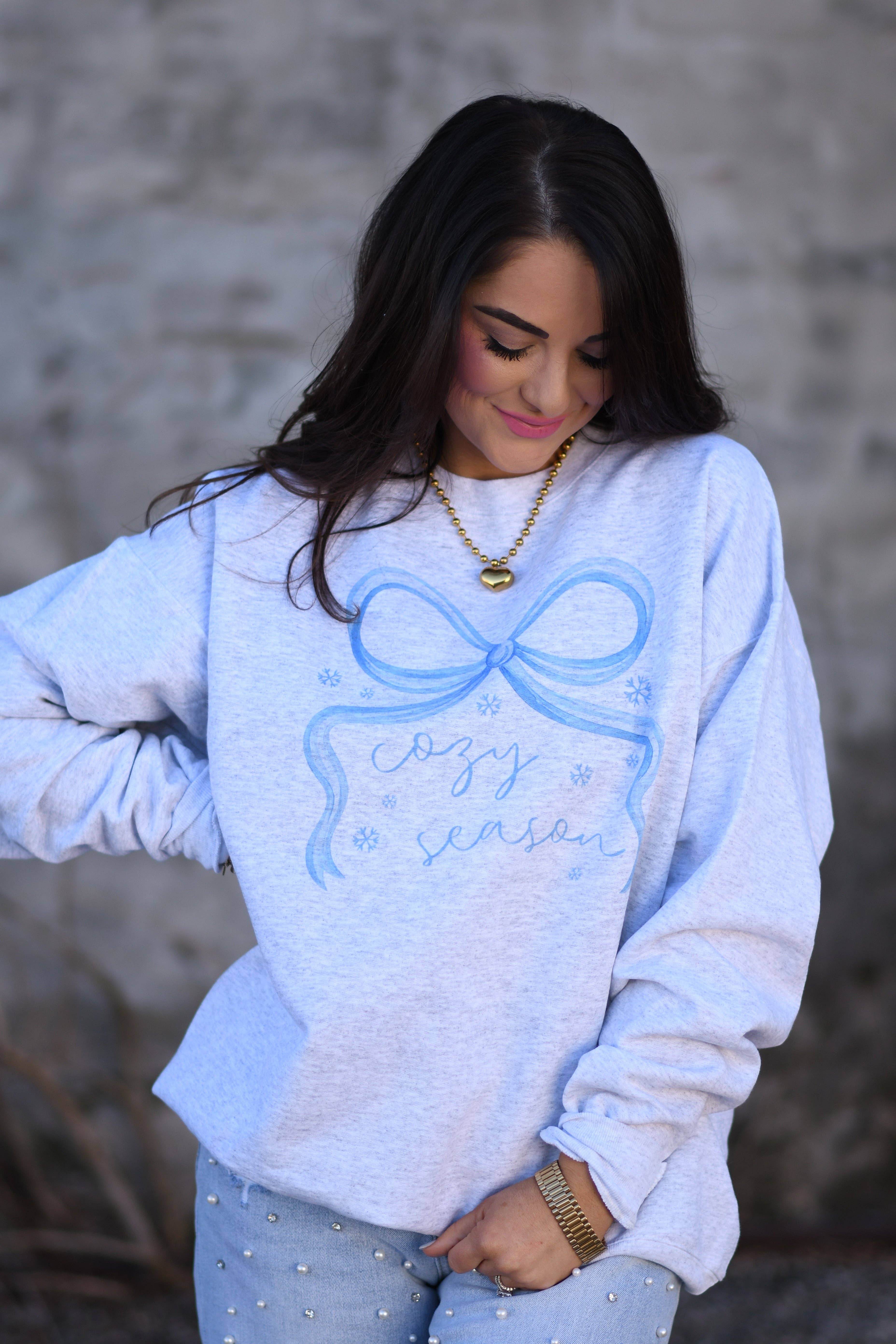 Cozy Season Bow Sweatshirt T-Shirts, Hoodie | PodTeesHub.com
