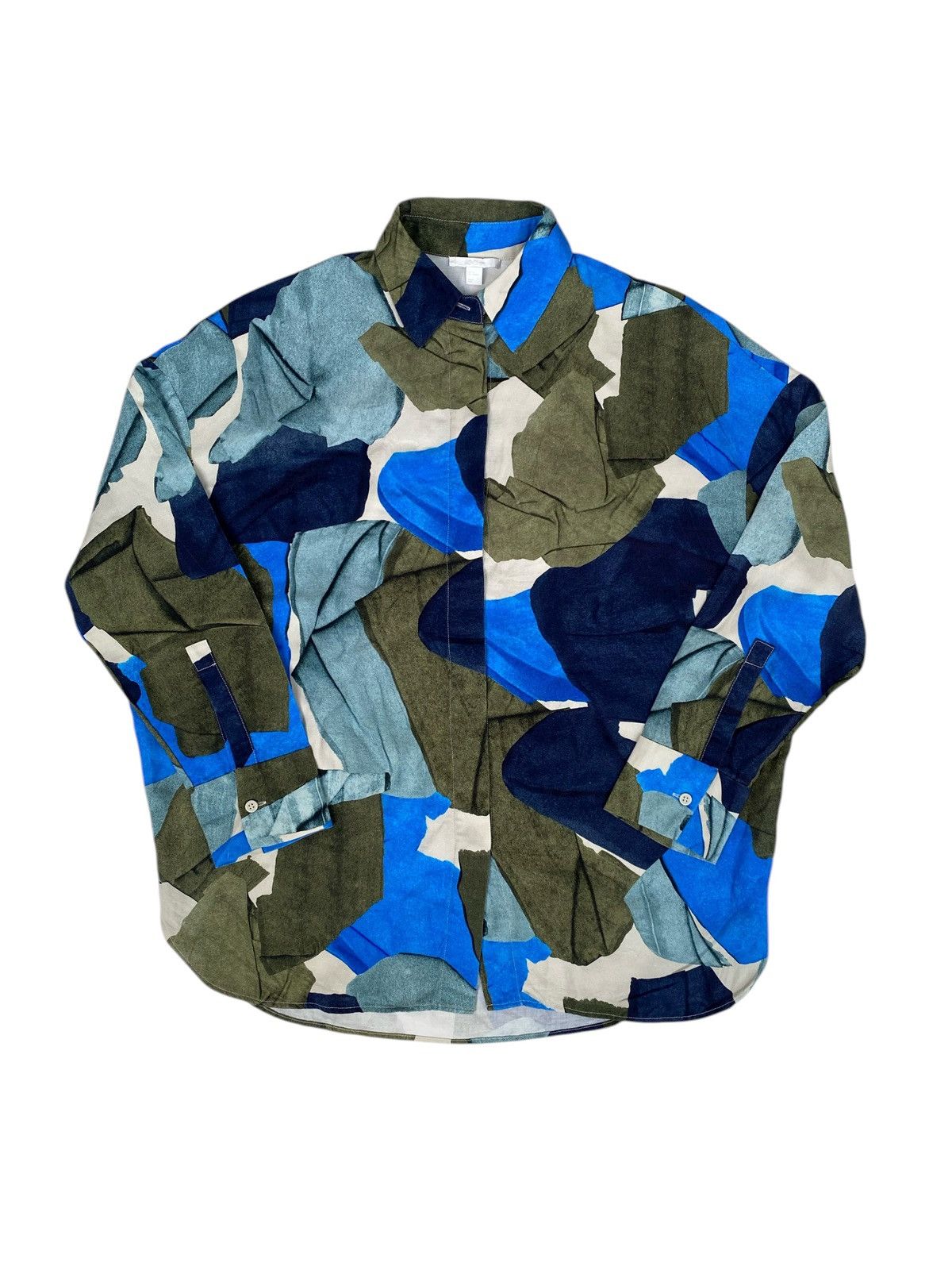 Cos Printed Shirt Abstract Art Print Lyocell Blouse Hoodie, Sweatshirt | PodTeesHub.com
