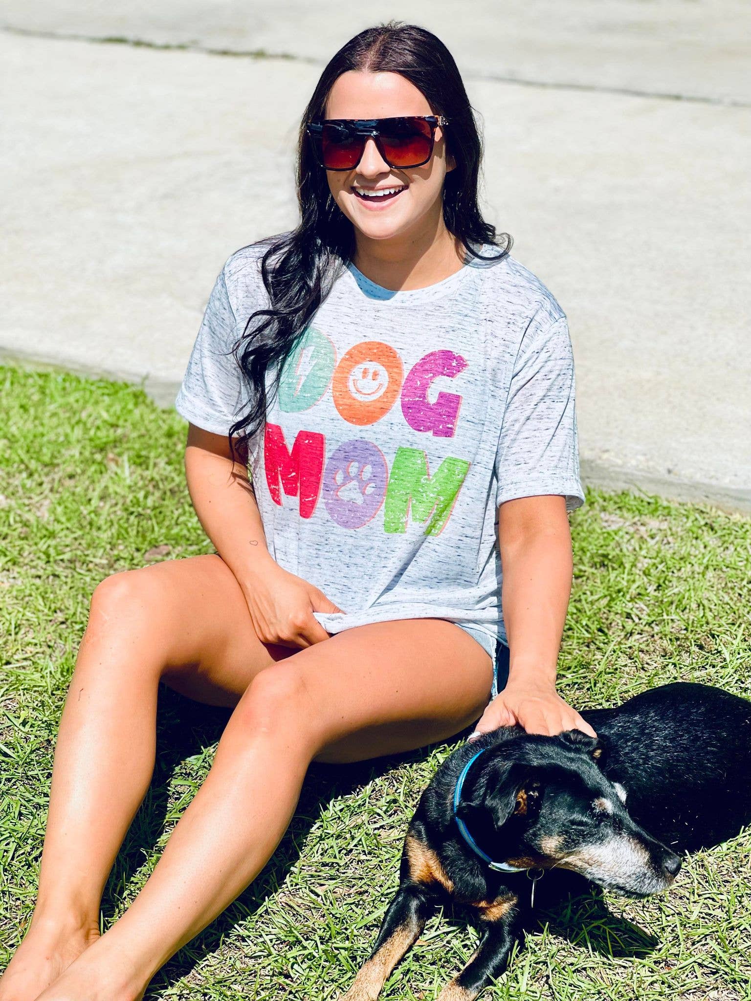 Dog Mom Multi Colored Marble Tee Hoodie, Sweatshirt | PodTeesHub.com