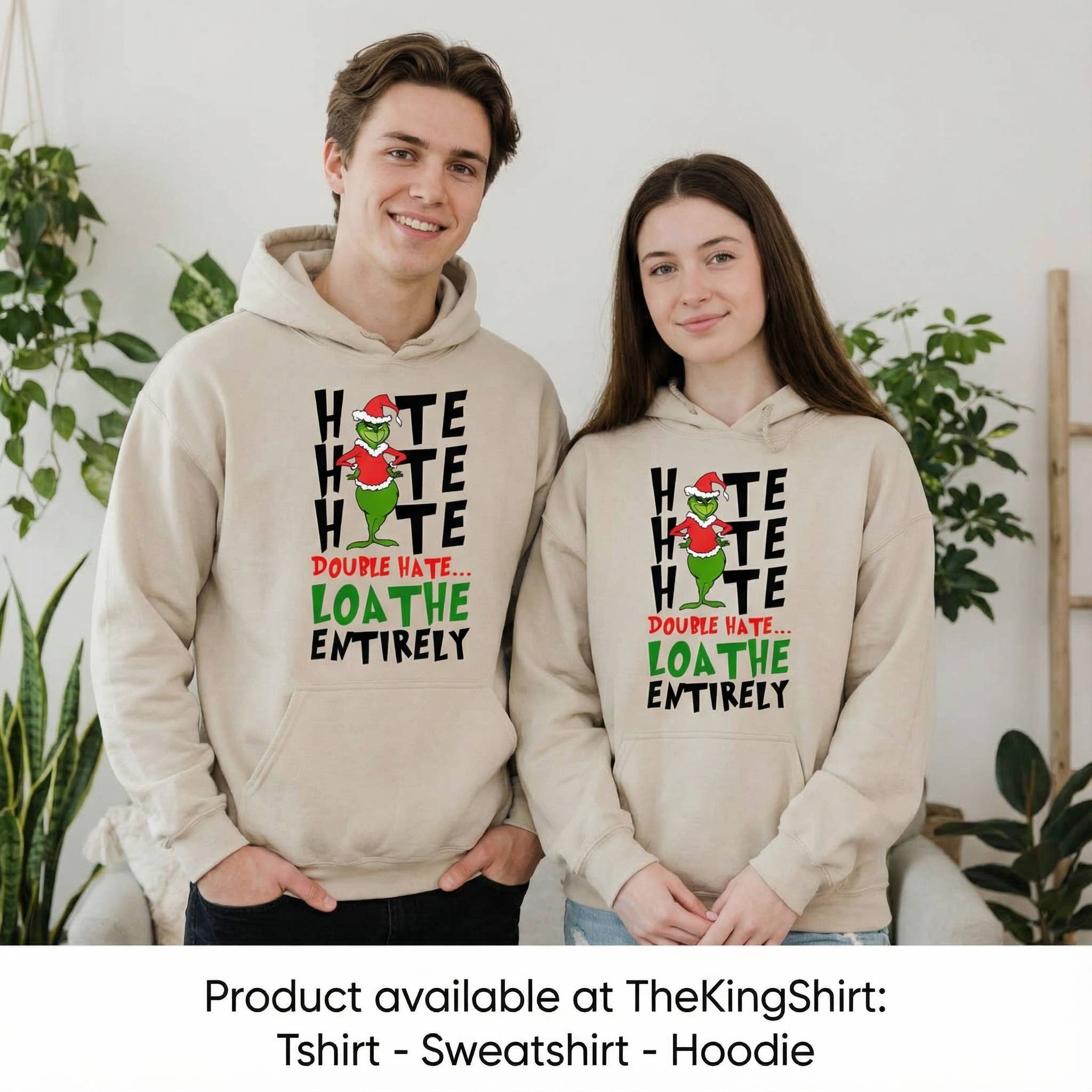 Grinch Loathe Entirely Christmas Sweatshirt | Festive Top T-Shirts, Hoodie | PodTeesHub.com
