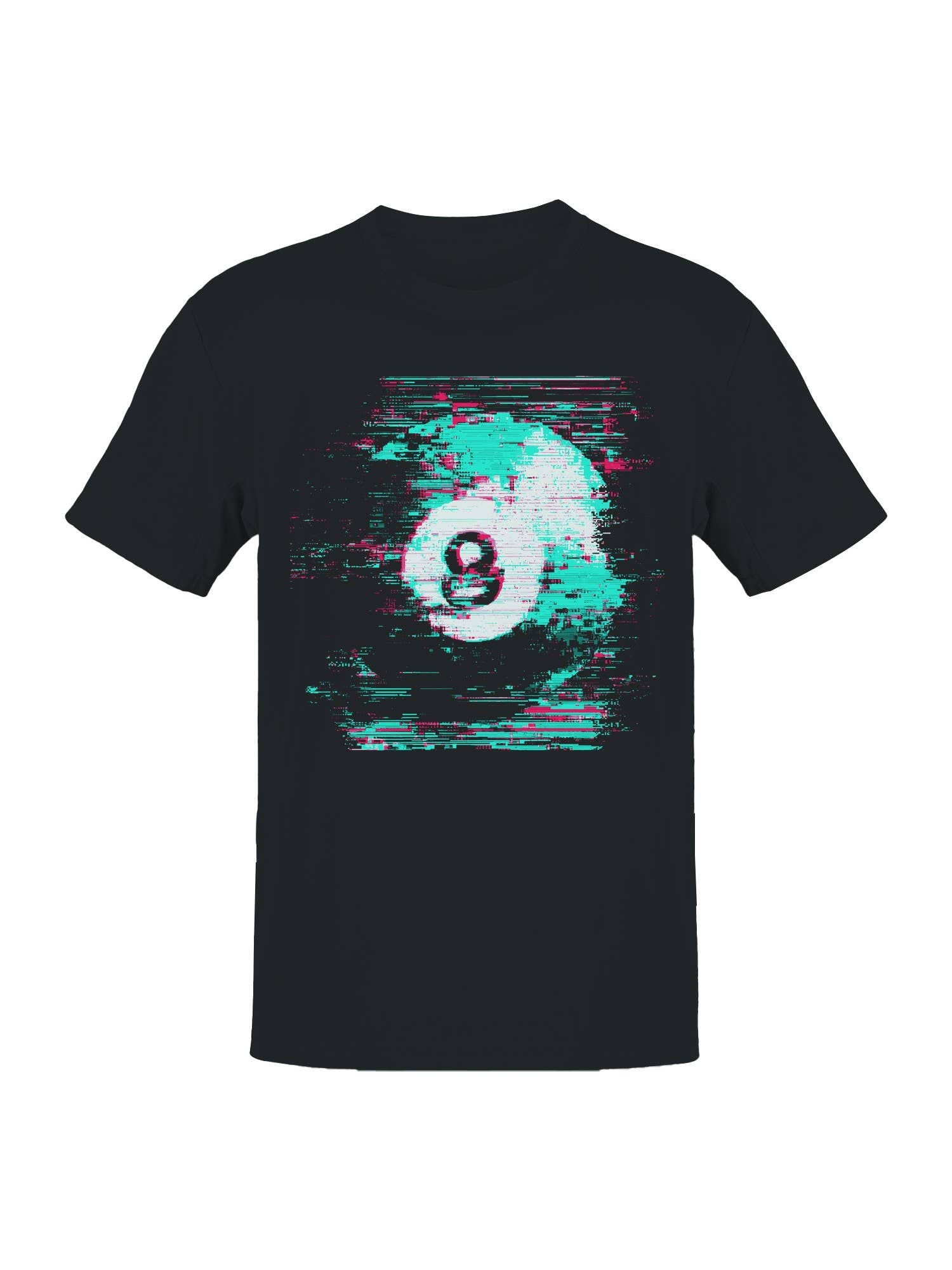 Glitched Neon 8-Ball Art Men's T-Shirt Hoodie, Sweatshirt | PodTeesHub.com
