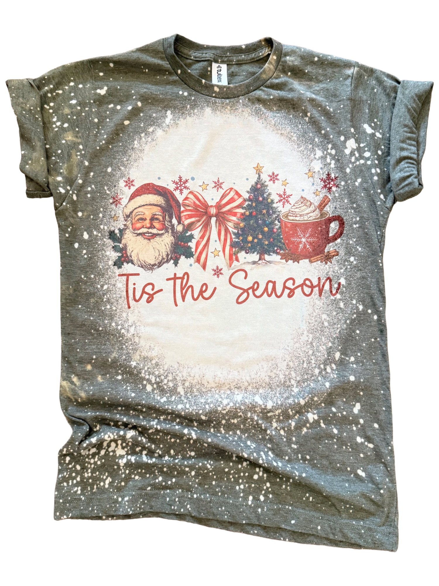 Tis the Season – Bleached Vintage Christmas Tee Hoodie, Sweatshirt | PodTeesHub.com