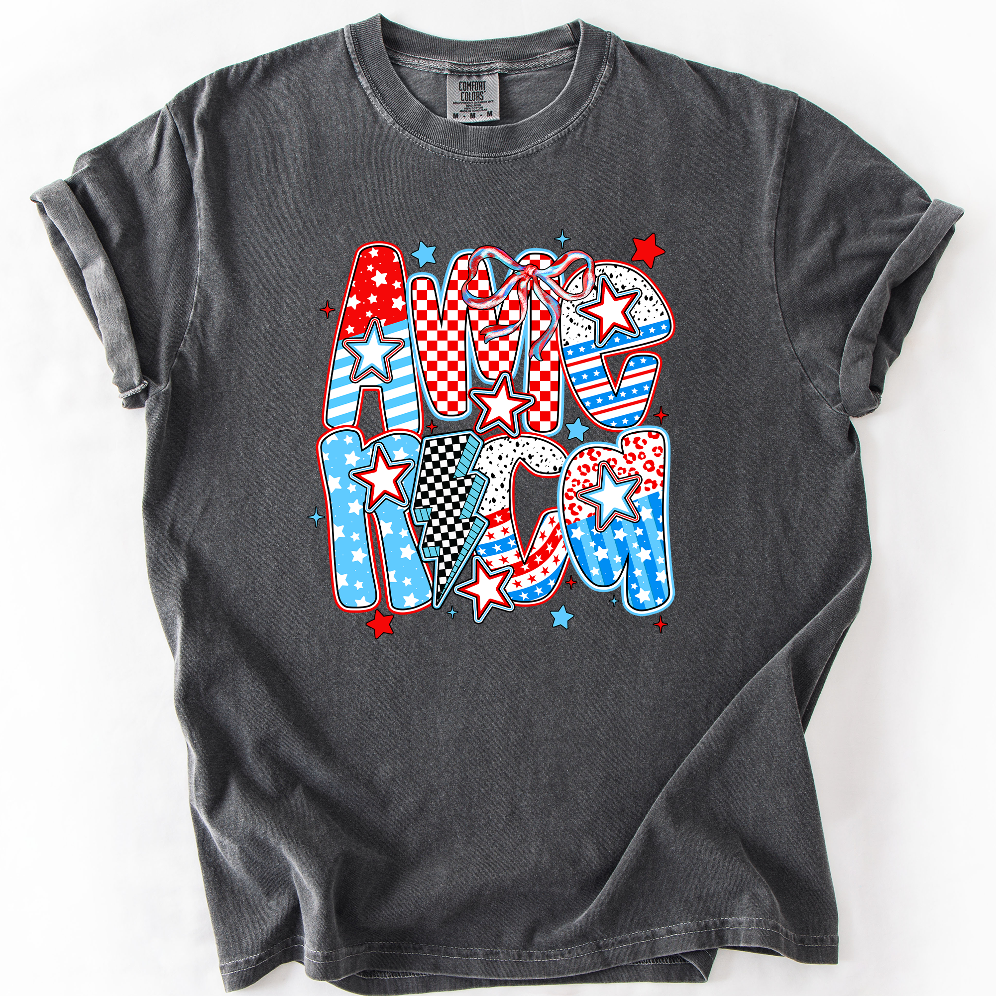 America, Colorful USA Fourth of July, Comfort Colors T-Shirt Hoodie, Sweatshirt | PodTeesHub.com