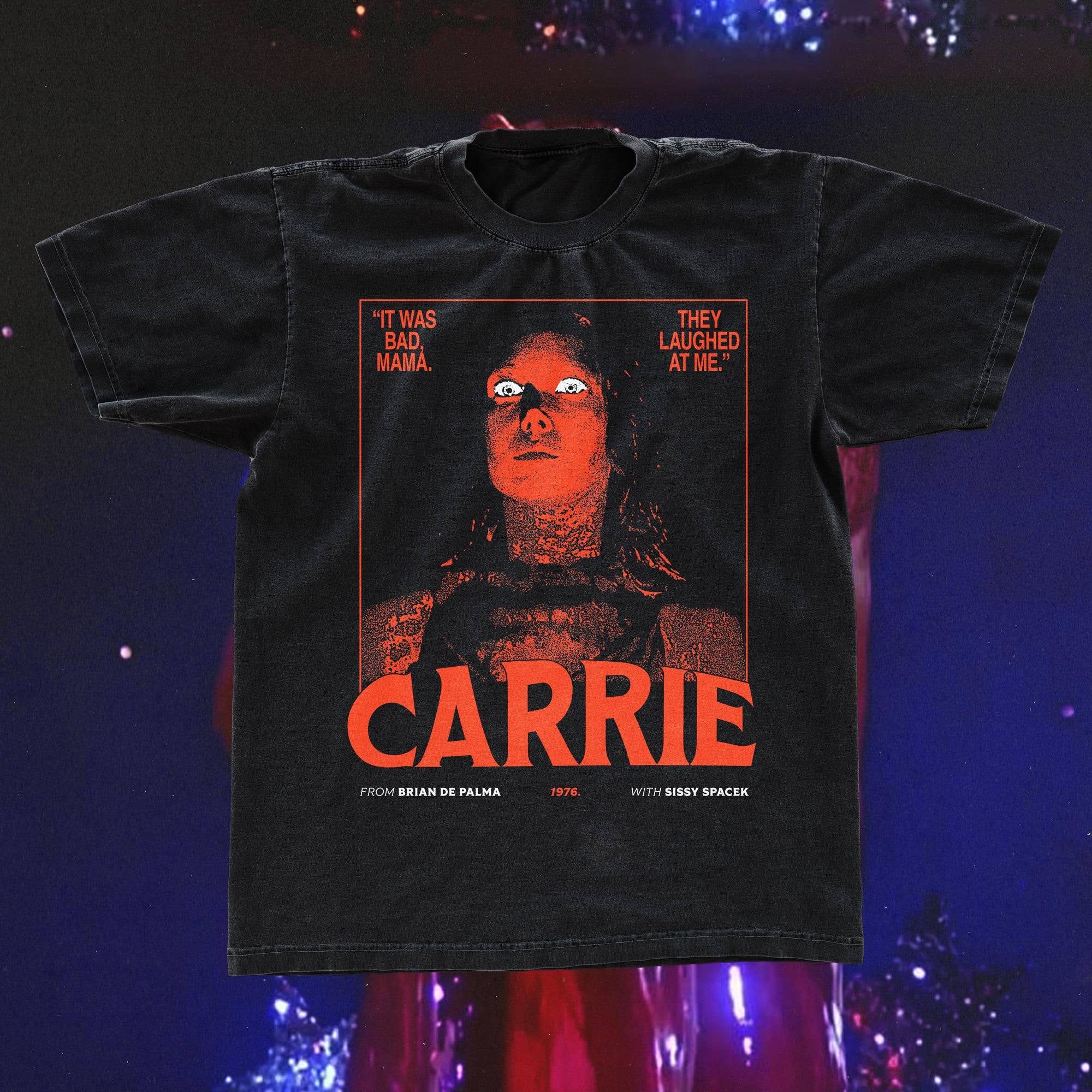 Carrie 1976 Retro Horror Movie Tee Shirt Gildan 5000 Hoodie, Sweatshirt | PodTeesHub.com