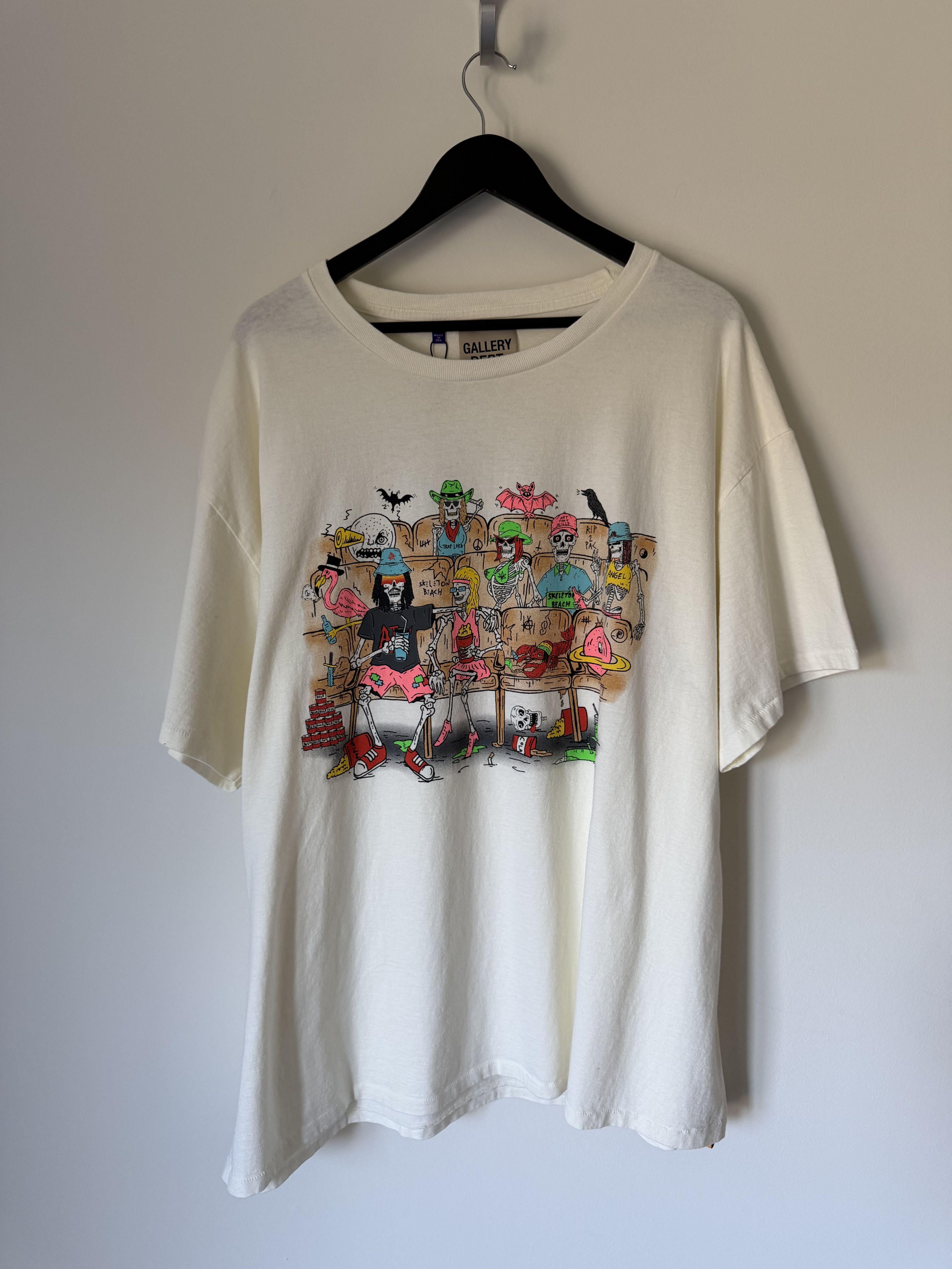 Dept Gallery Dept Skeleton Beach Theatre Tee In White Hoodie, Sweatshirt | PodTeesHub.com